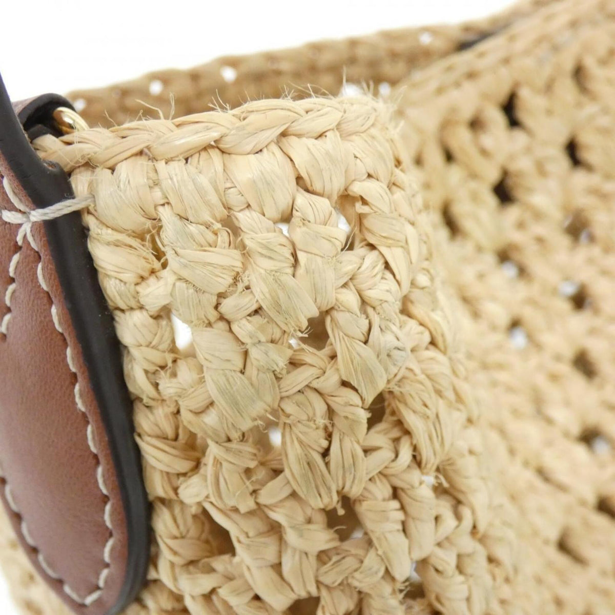 Louis Vuitton Beige Brown Raffia Handbag (Pre-Owned)