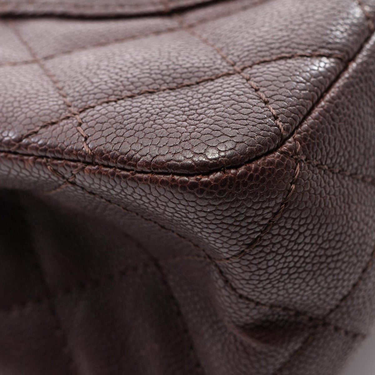 Chanel Bordeaux Gray Grained Calfskin Handbag Shoulder Bag (Pre-Owned)