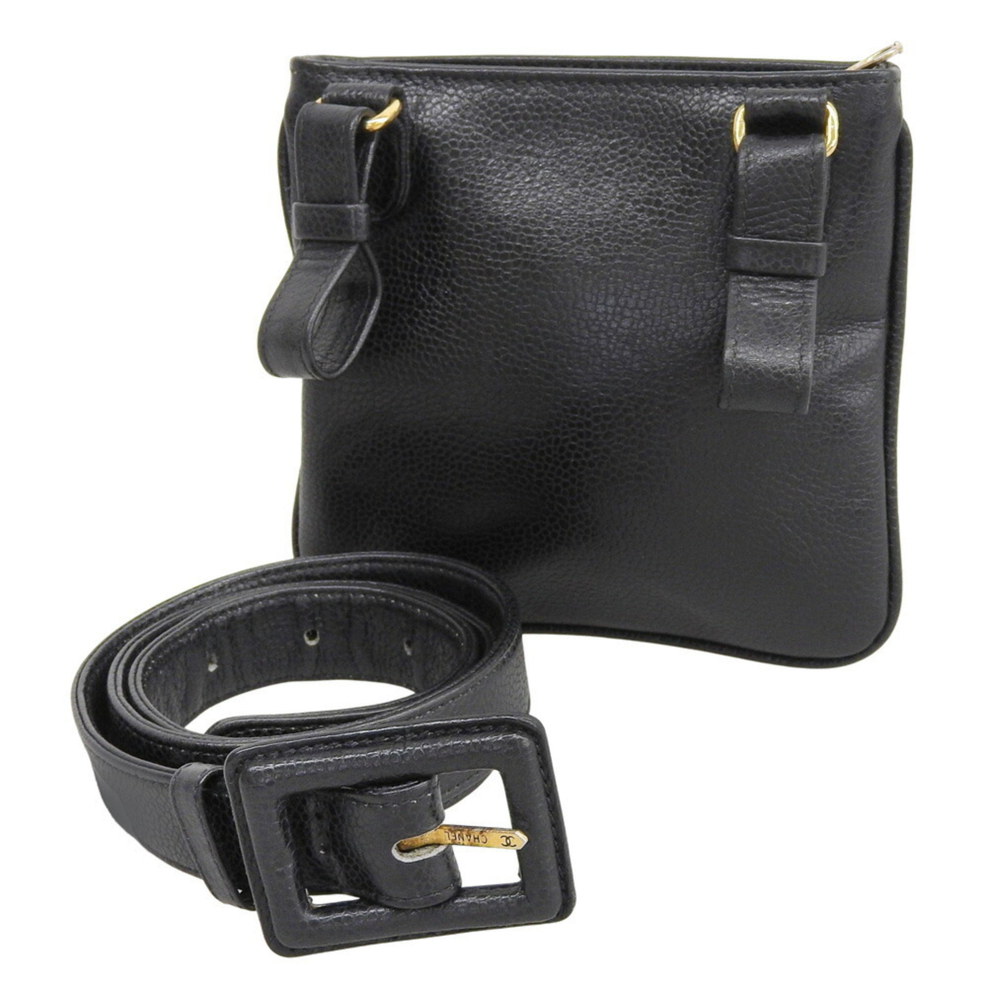 Chanel Black Grained Calfskin Fanny Pack (Pre-Owned)