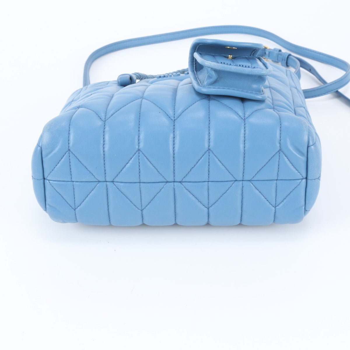 Miu Miu Blue Leather Handbag Shoulder Bag Tote Bag (Pre-Owned)