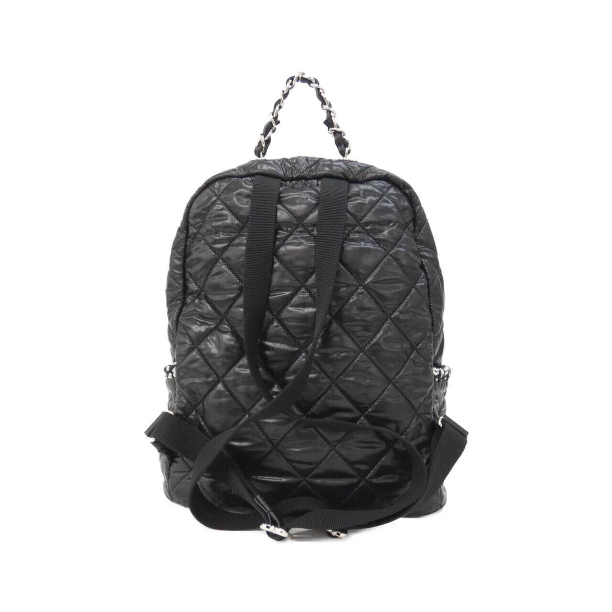 Chanel Black White Nylon Tweed Backpack (Pre-Owned)