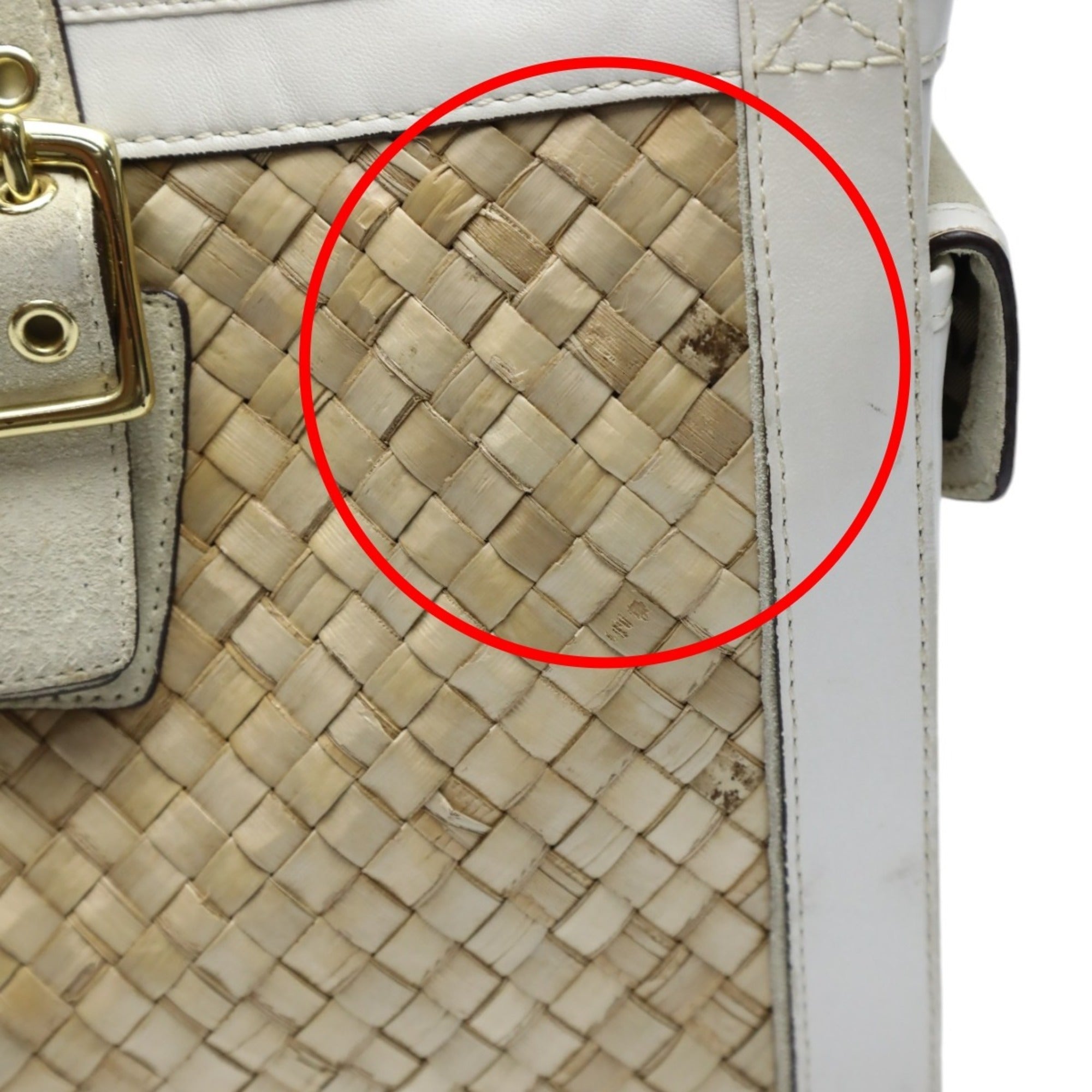 Coach White Leather Handbag Tote Bag (Pre-Owned)
