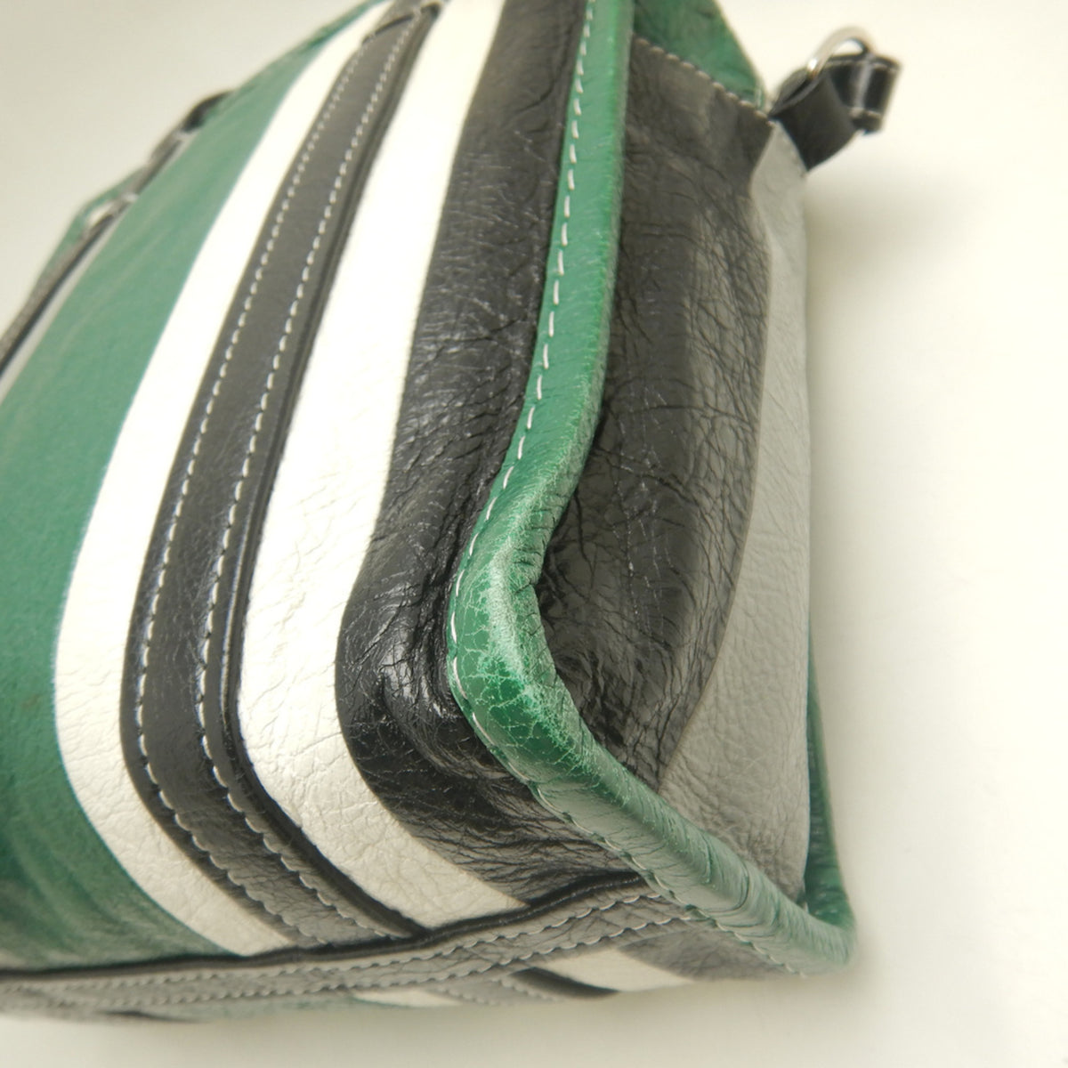 Balenciaga Black Green Leather Tote Bag (Pre-Owned)
