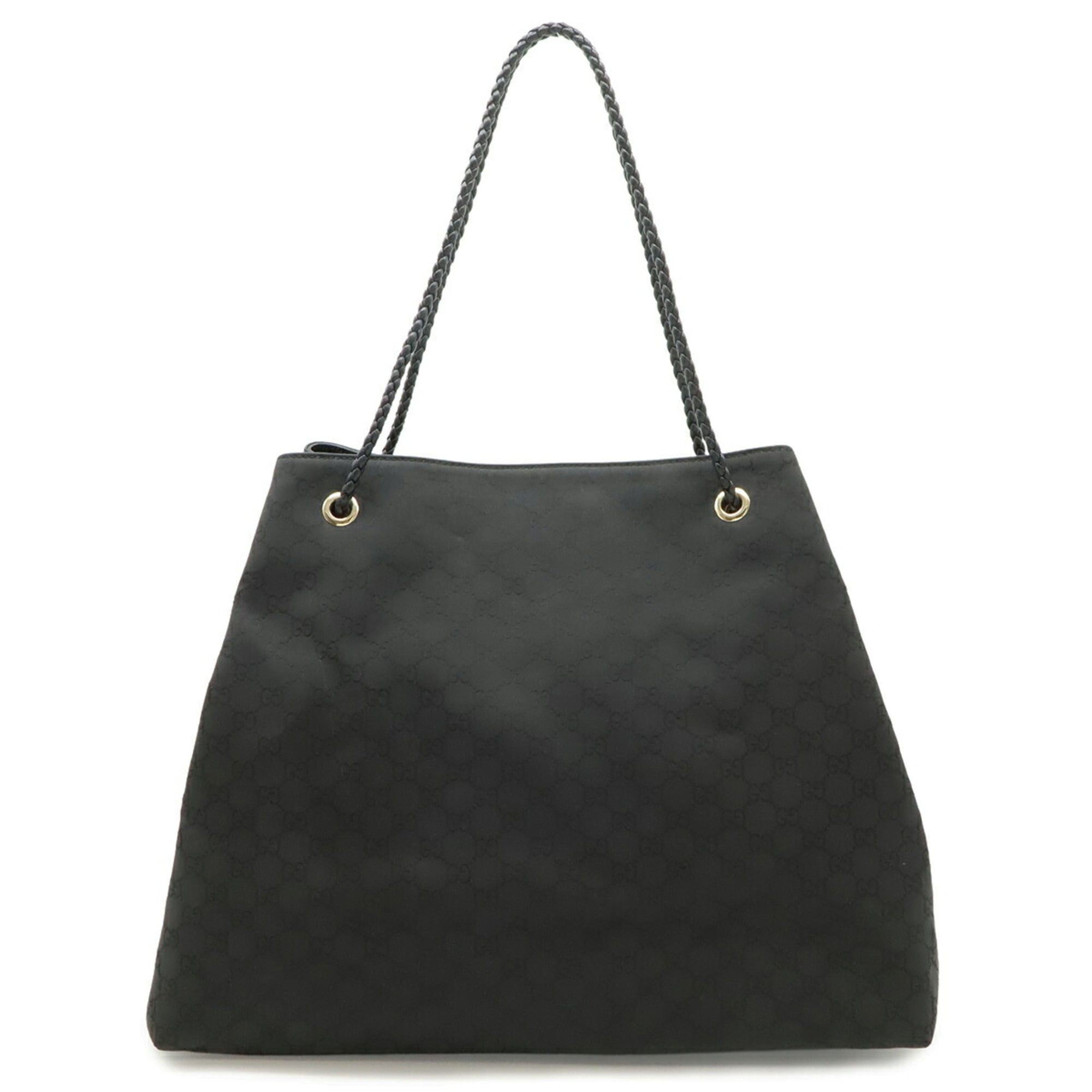 Gucci Black Nylon Leather Shoulder Bag Tote Bag (Pre-Owned)