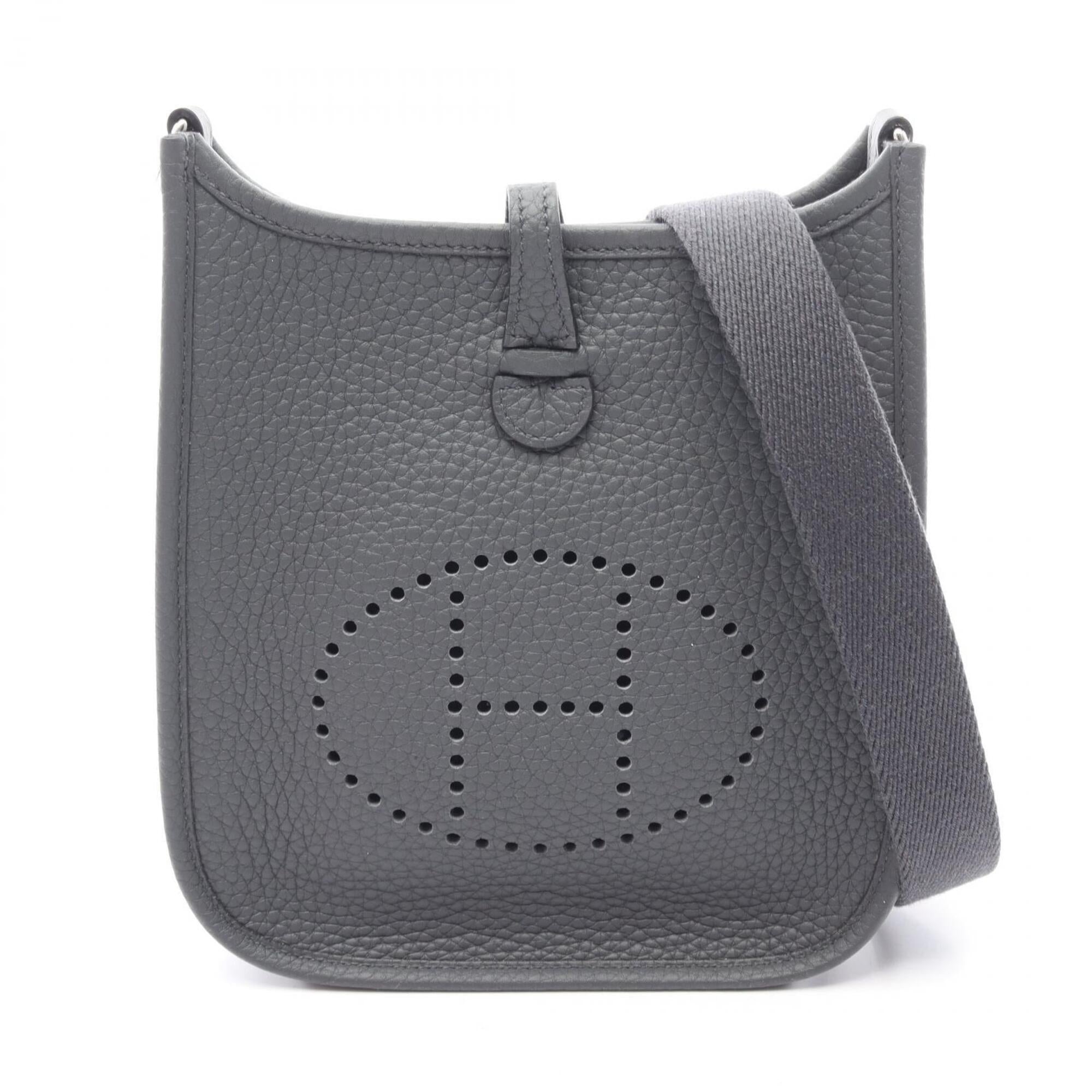 Hermes Gray Taurillon Clemence Leather Shoulder Bag (Pre-Owned)