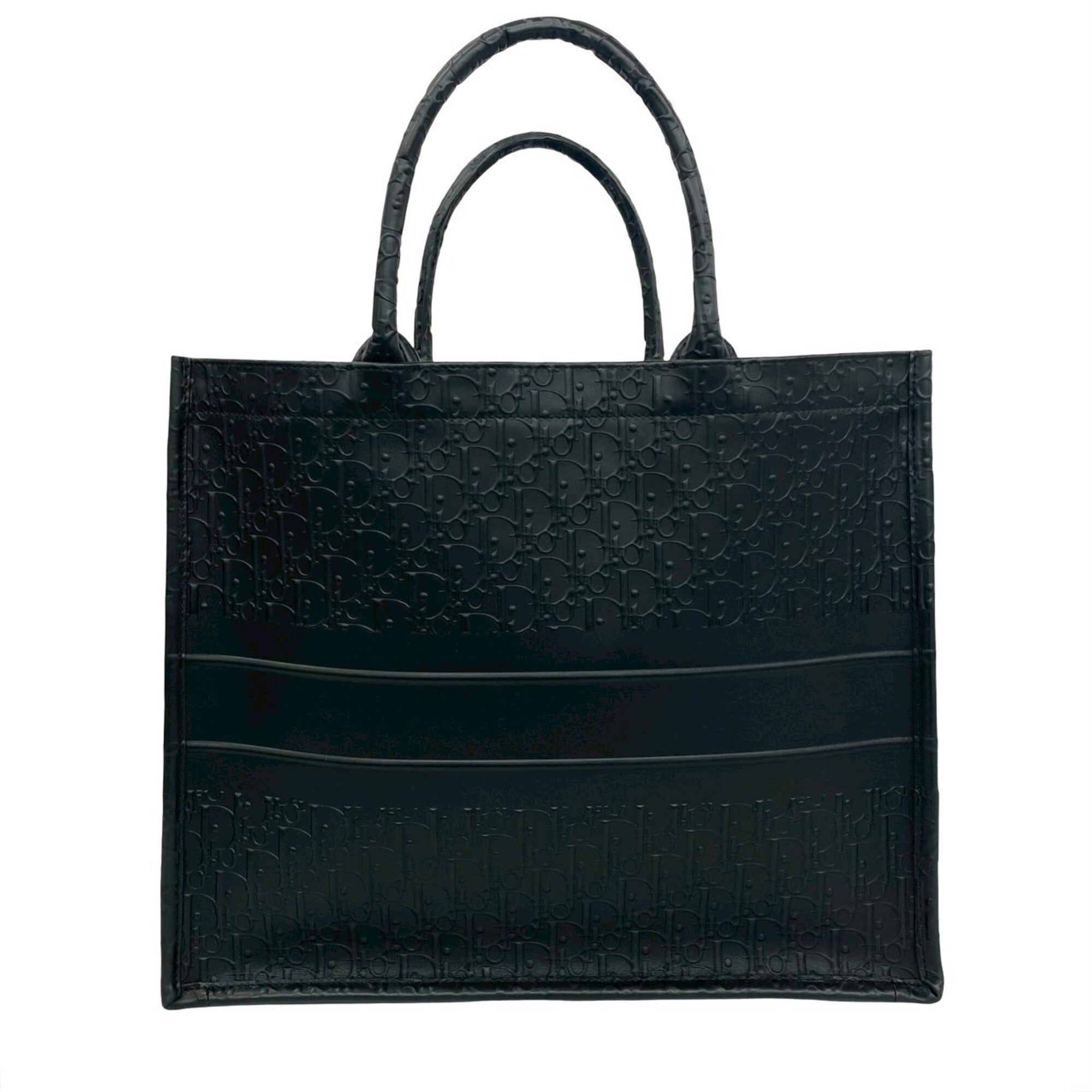 Christian Dior Black Leather Handbag Tote Bag (Pre-Owned)
