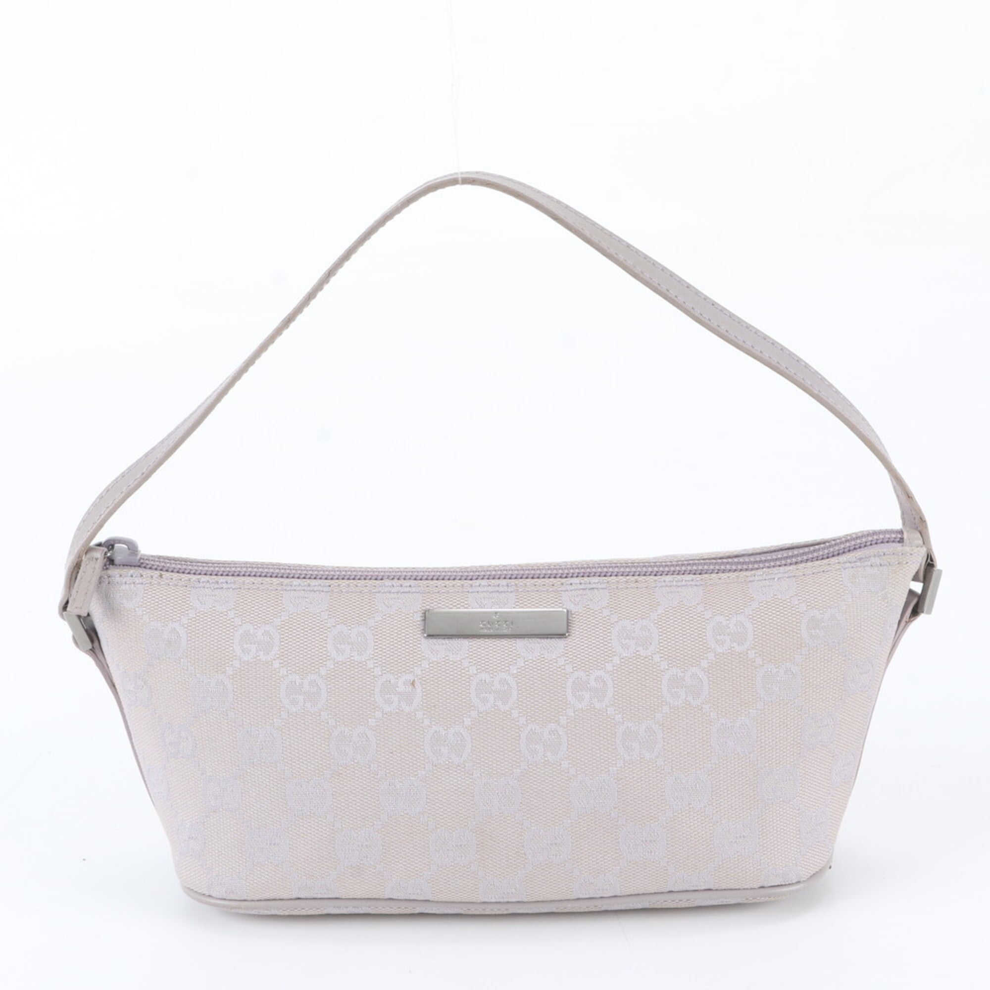 Gucci Purple Leather Canvas Handbag Pouch Tote Bag (Pre-Owned)