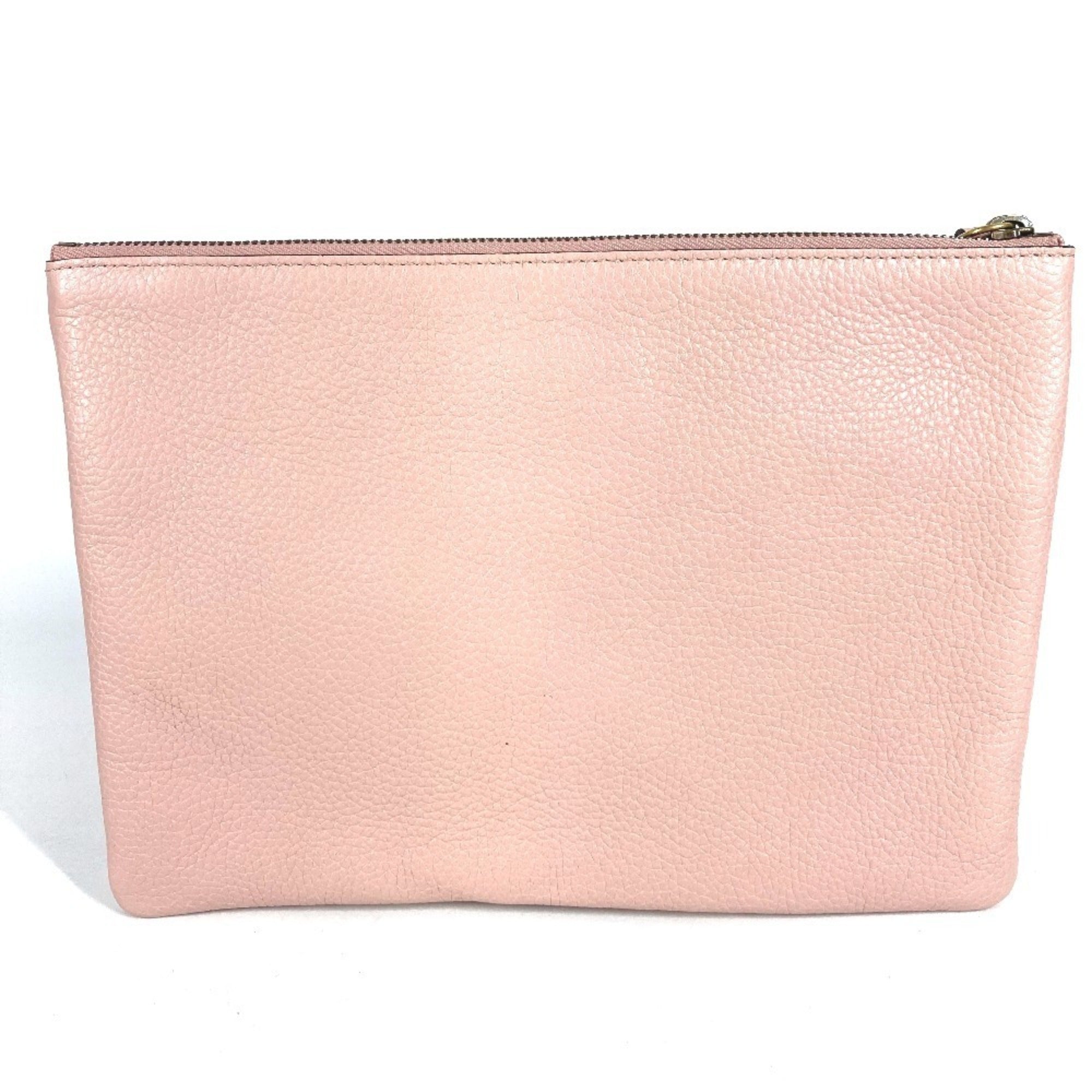 Gucci Pink Leather Clutch Bag Handbag Pouch (Pre-Owned)