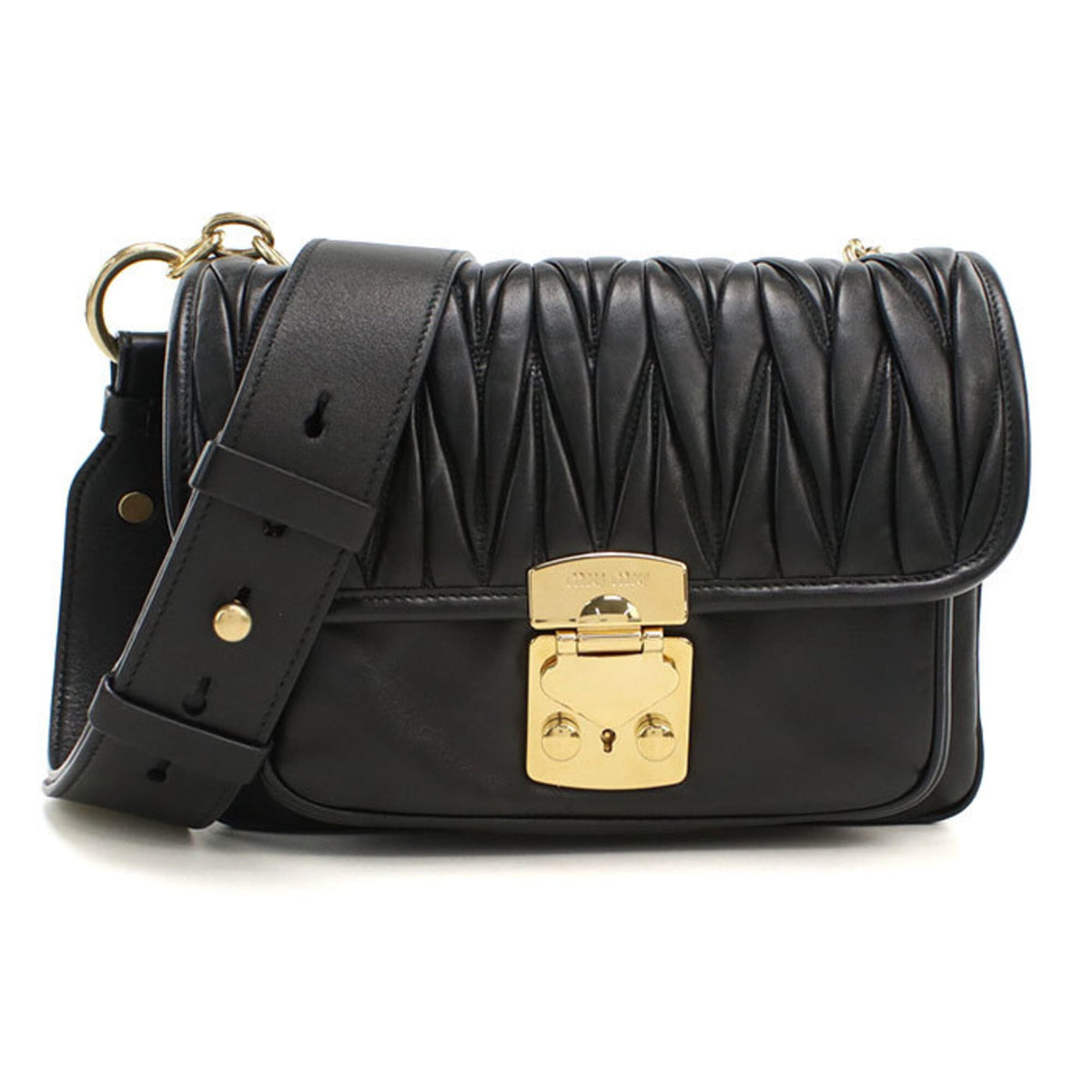 Miu Miu Black Leather Shoulder Bag (Pre-Owned)
