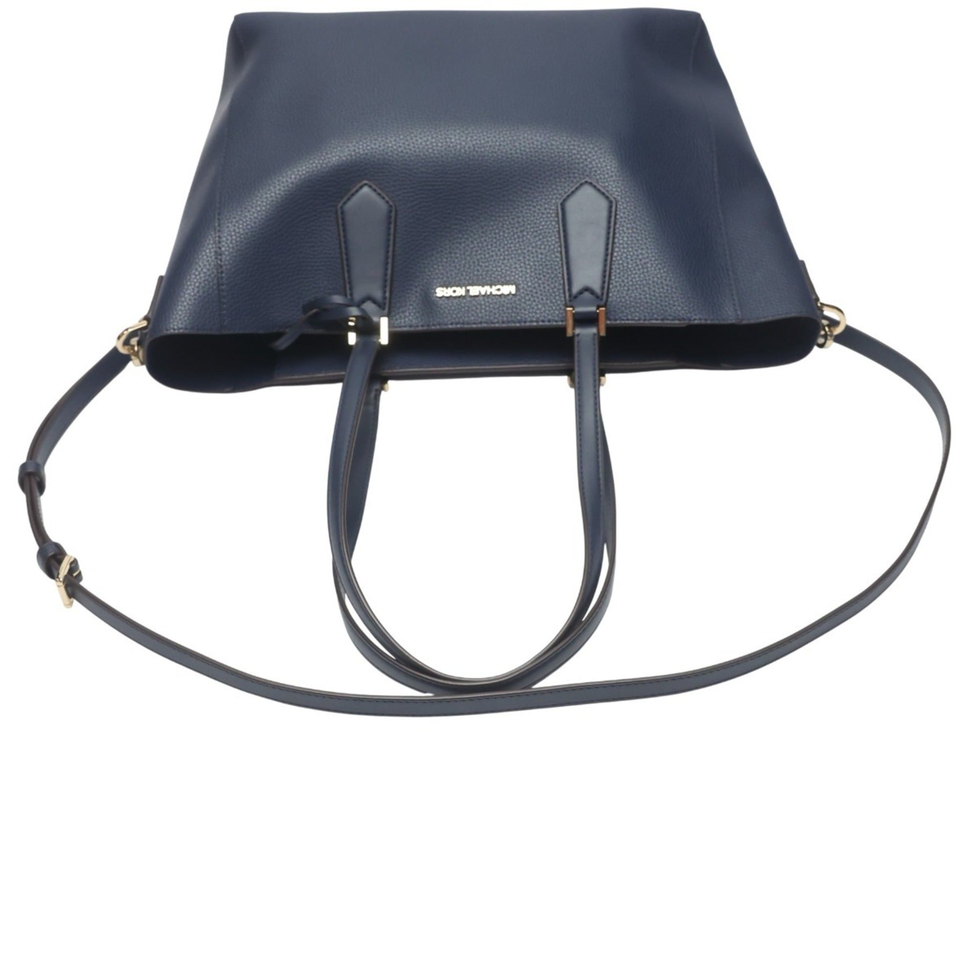 Michael Kors Navy Leather Shoulder Bag Tote Bag (Pre-Owned)