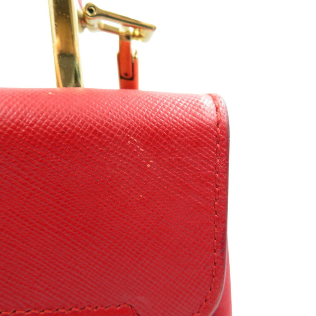 Salvatore Ferragamo Red Color Leather Handbag Shoulder Bag (Pre-Owned)