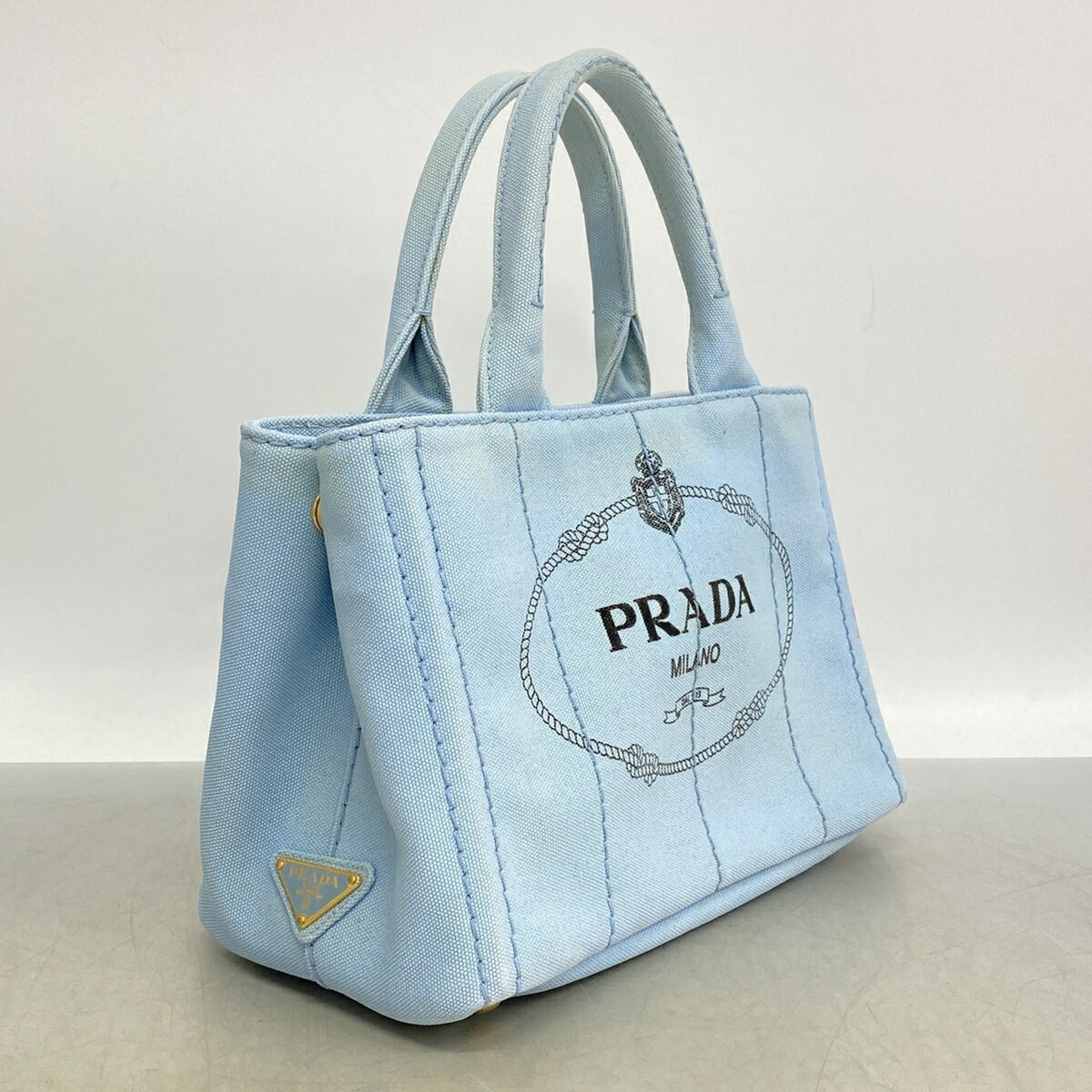 Prada Gold Canvas Tote Bag (Pre-Owned)