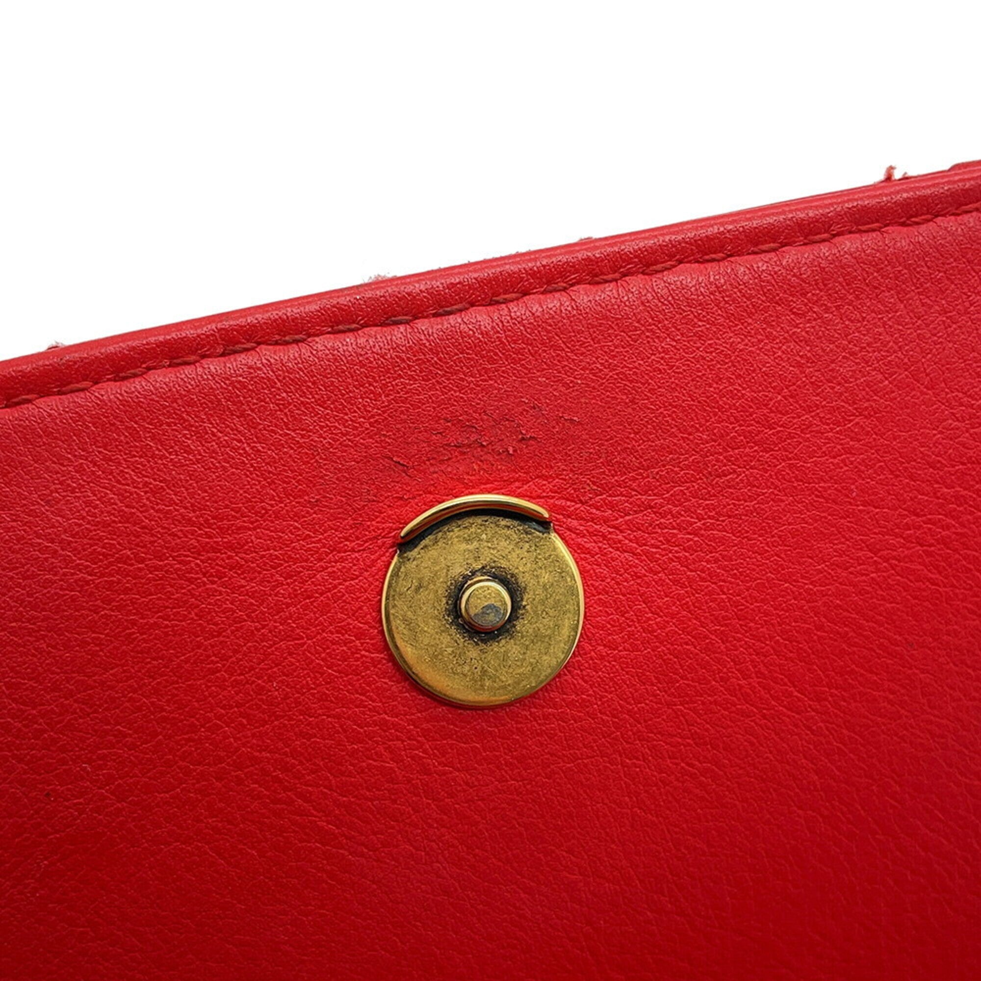 Balenciaga Red Color Leather Handbag Shoulder Bag (Pre-Owned)