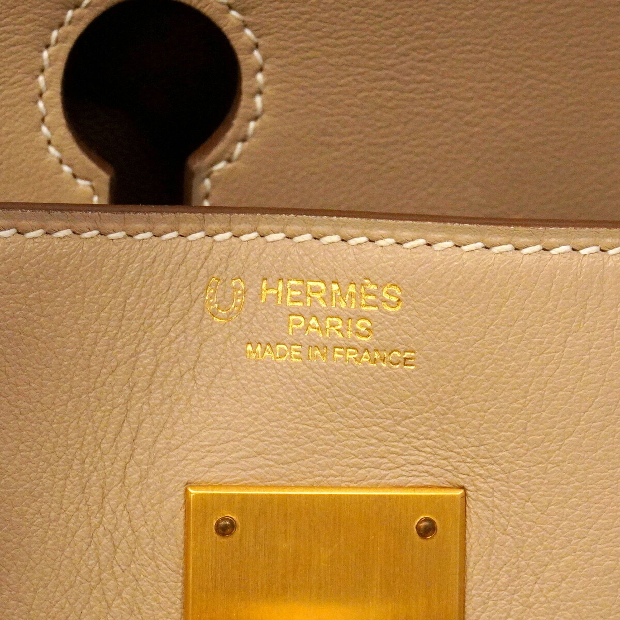 Hermes Etoupe Gray Swift Leather Handbag (Pre-Owned)