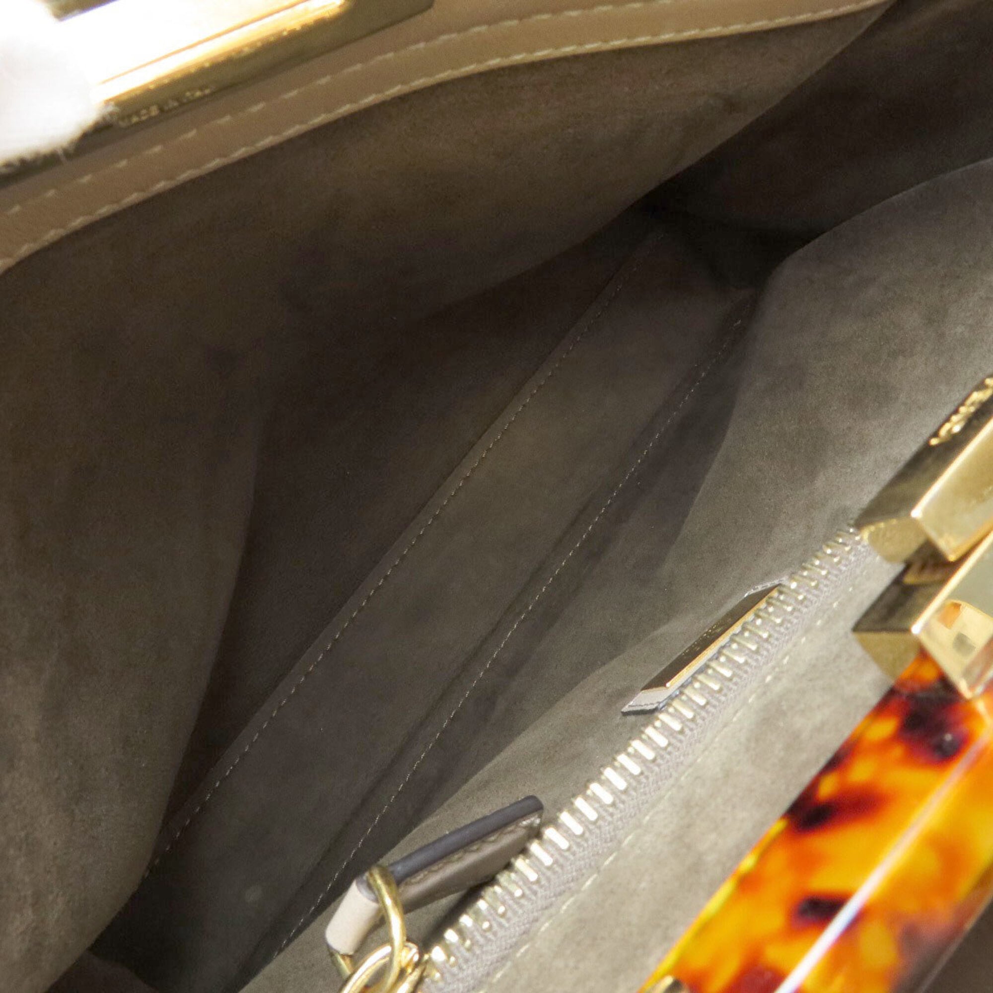 Fendi Grayish Leather Handbag (Pre-Owned)