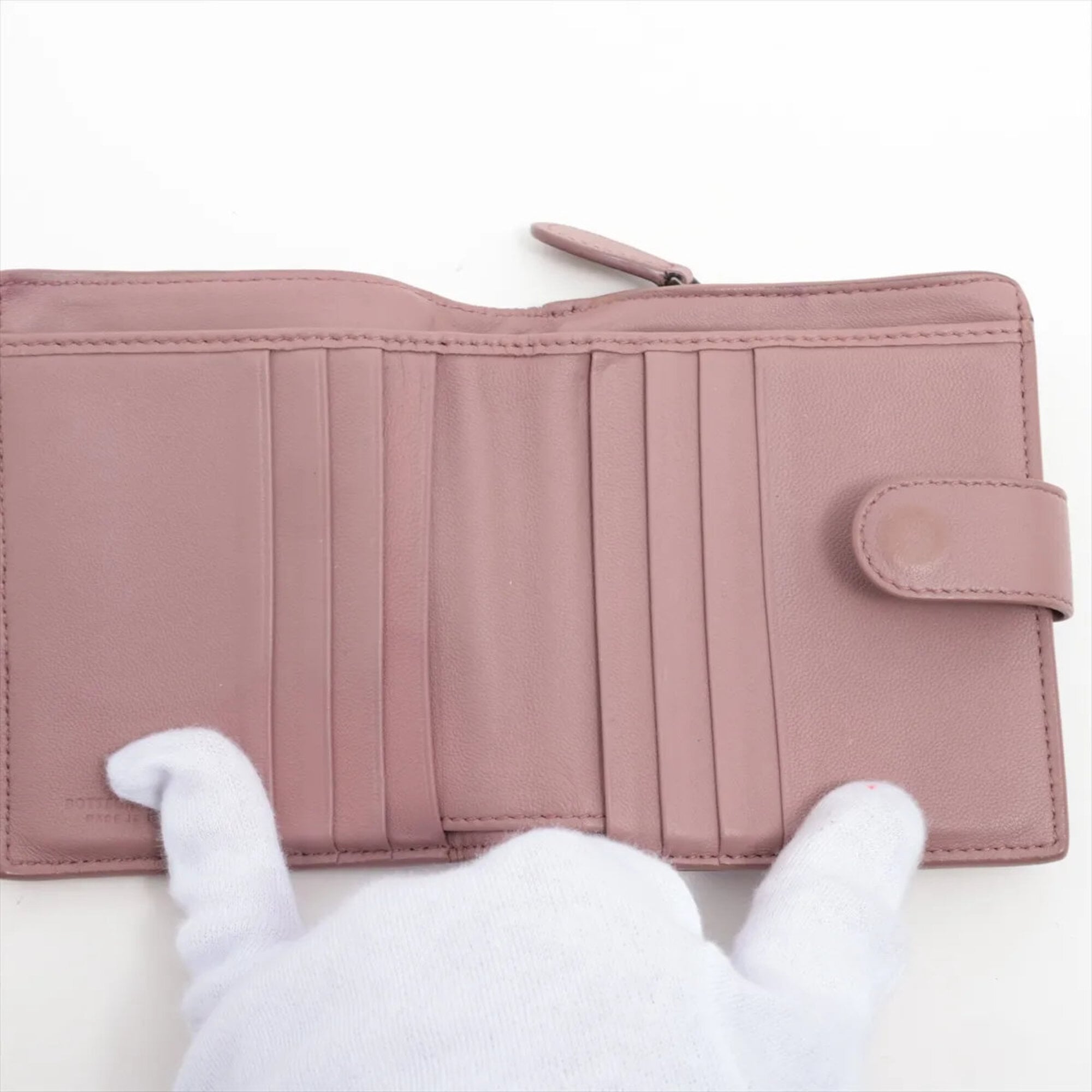 Bottega Veneta Pink Leather Wallet (Bi-Fold) (Pre-Owned)