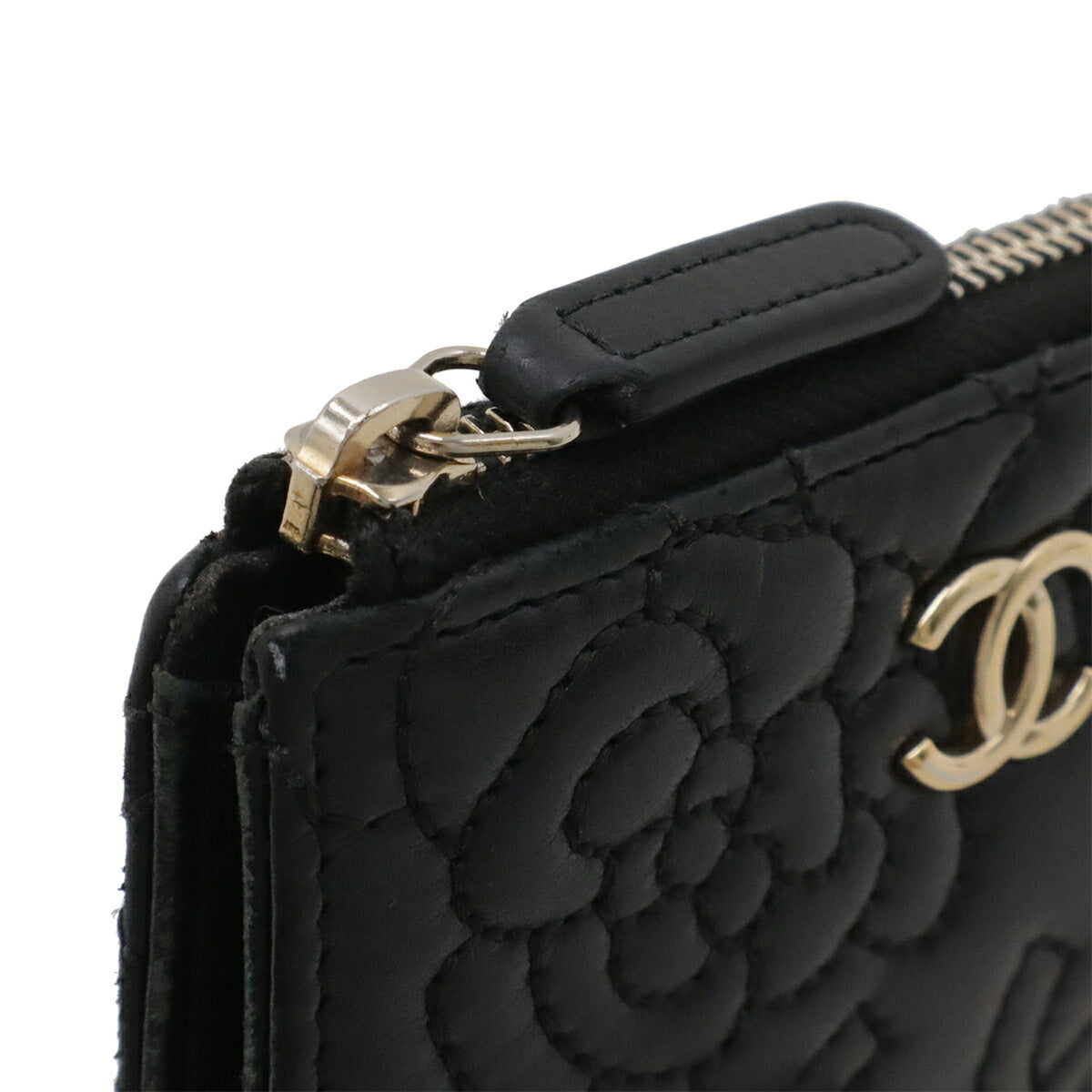 Chanel Black Leather Coin Purse/Coin Case (Pre-Owned)