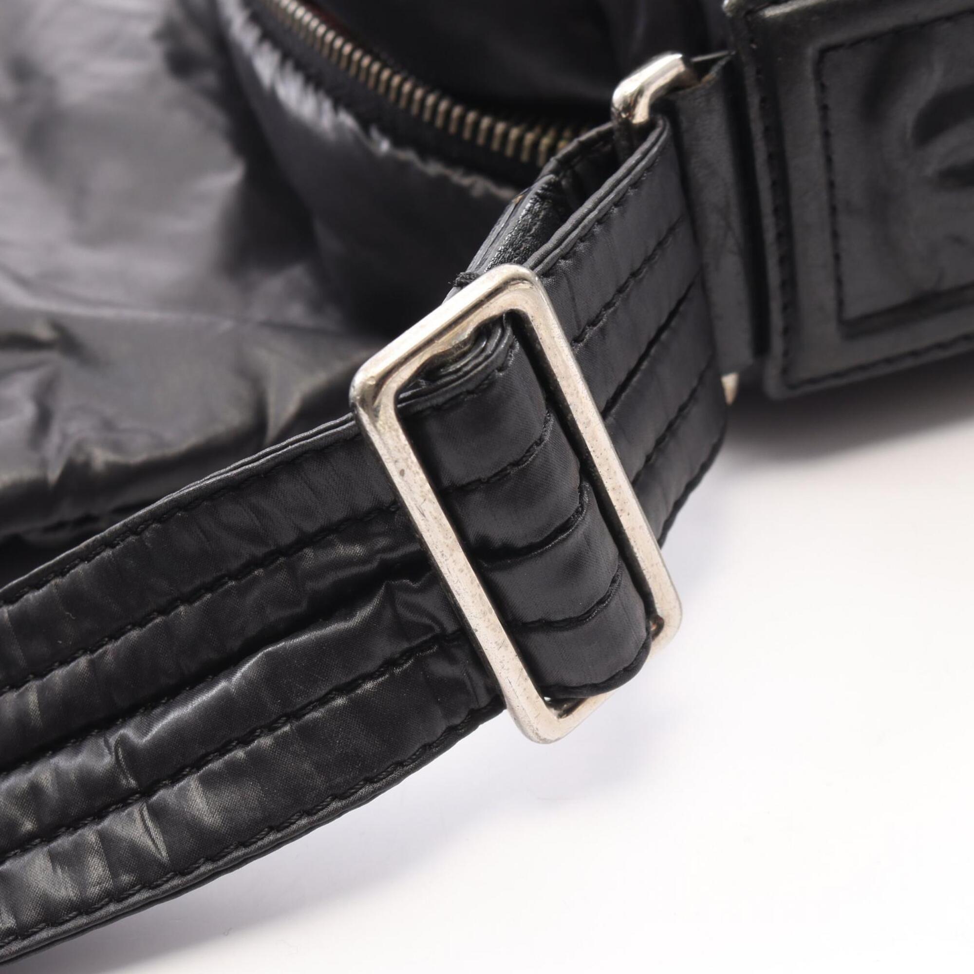 Chanel Coco Cocoon Black Nylon Leather Handbag Shoulder Bag (Pre-Owned)