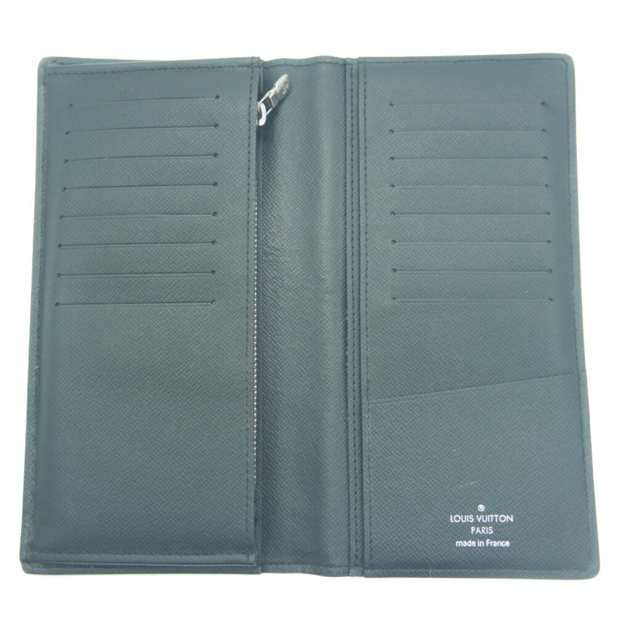 Louis Vuitton Noir Taiga Leather Long Wallet (Bi-Fold) (Pre-Owned)