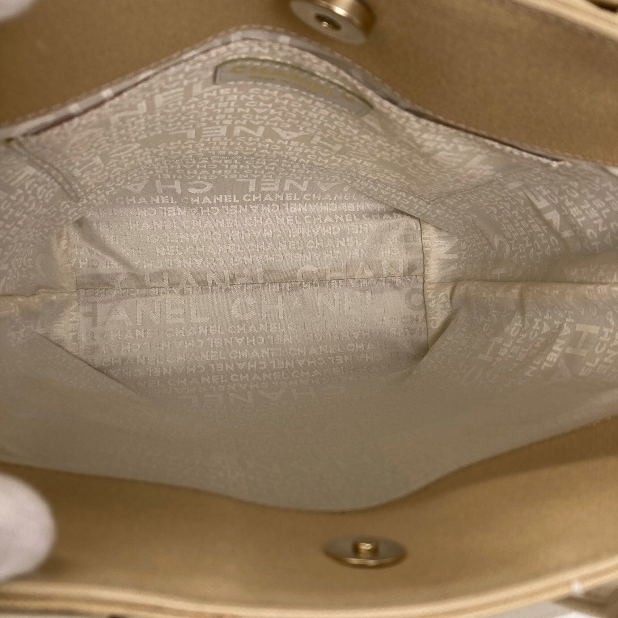 Chanel Beige Canvas Handbag (Pre-Owned)