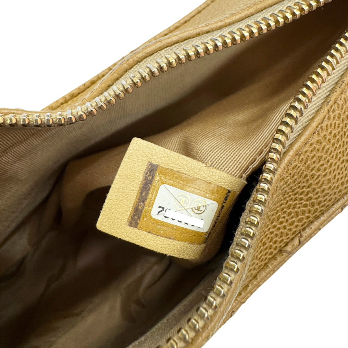 Chanel Beige Grained Calfskin Shoulder Bag (Pre-Owned)
