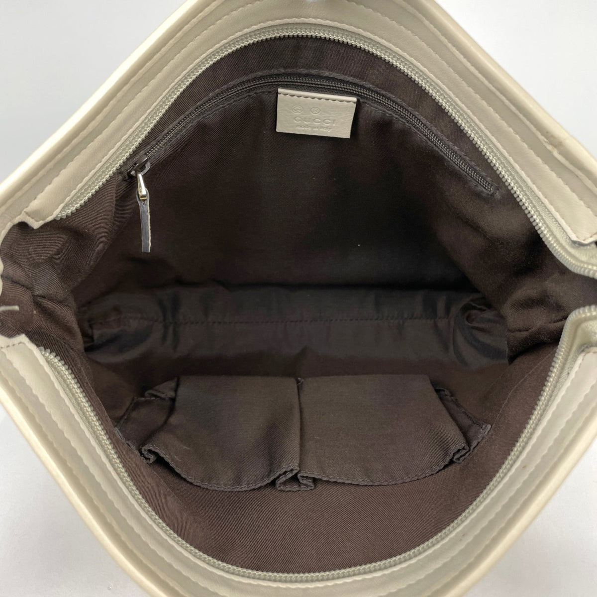 Gucci Beige Gg Canvas Leather Shoulder Bag (Pre-Owned)