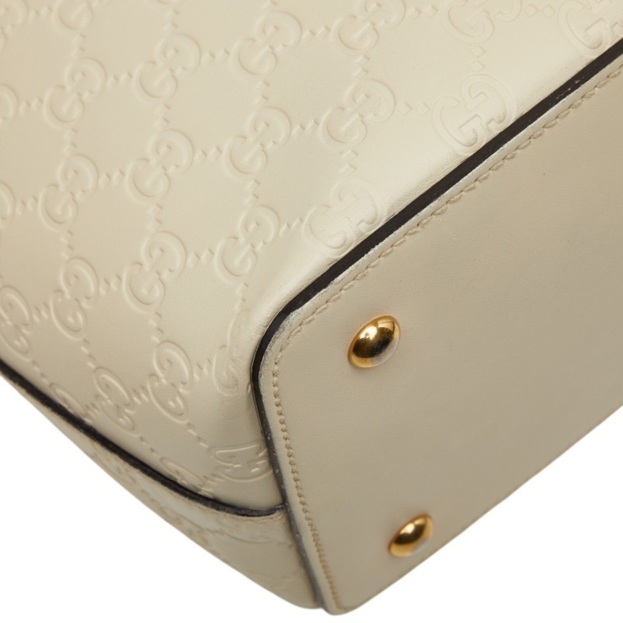 Gucci White Leather Handbag Shoulder Bag (Pre-Owned)