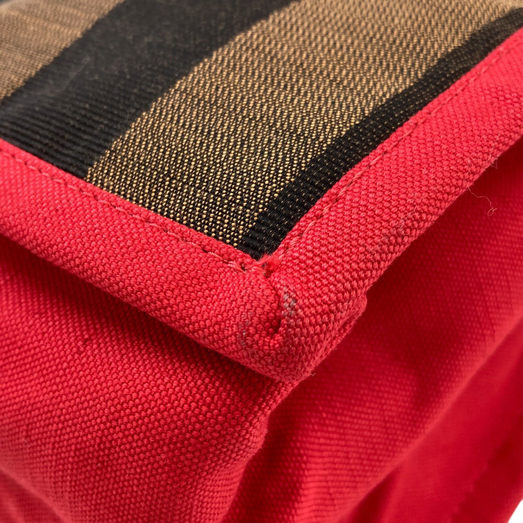 Fendi Black Brown Canvas Handbag Pouch (Pre-Owned)