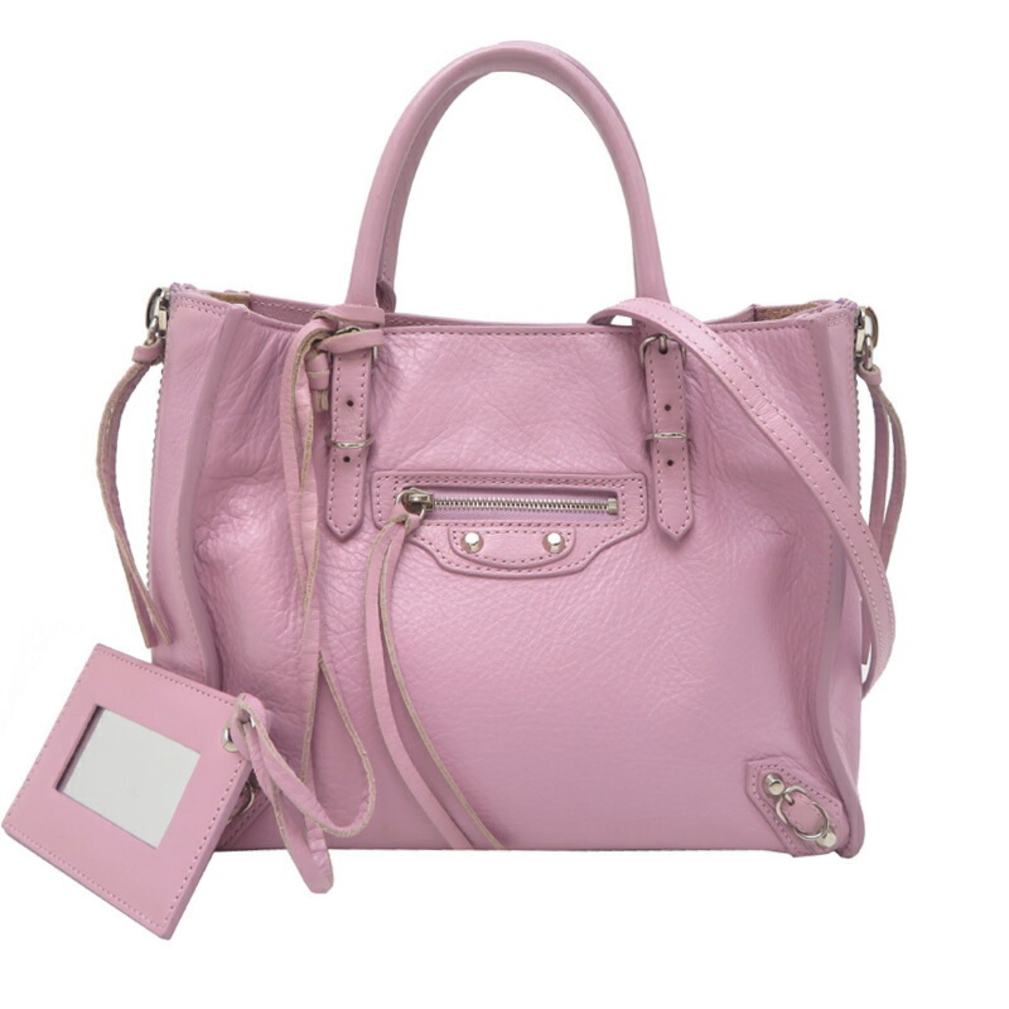 Balenciaga Paper Pink Purple Leather Handbag (Pre-Owned)