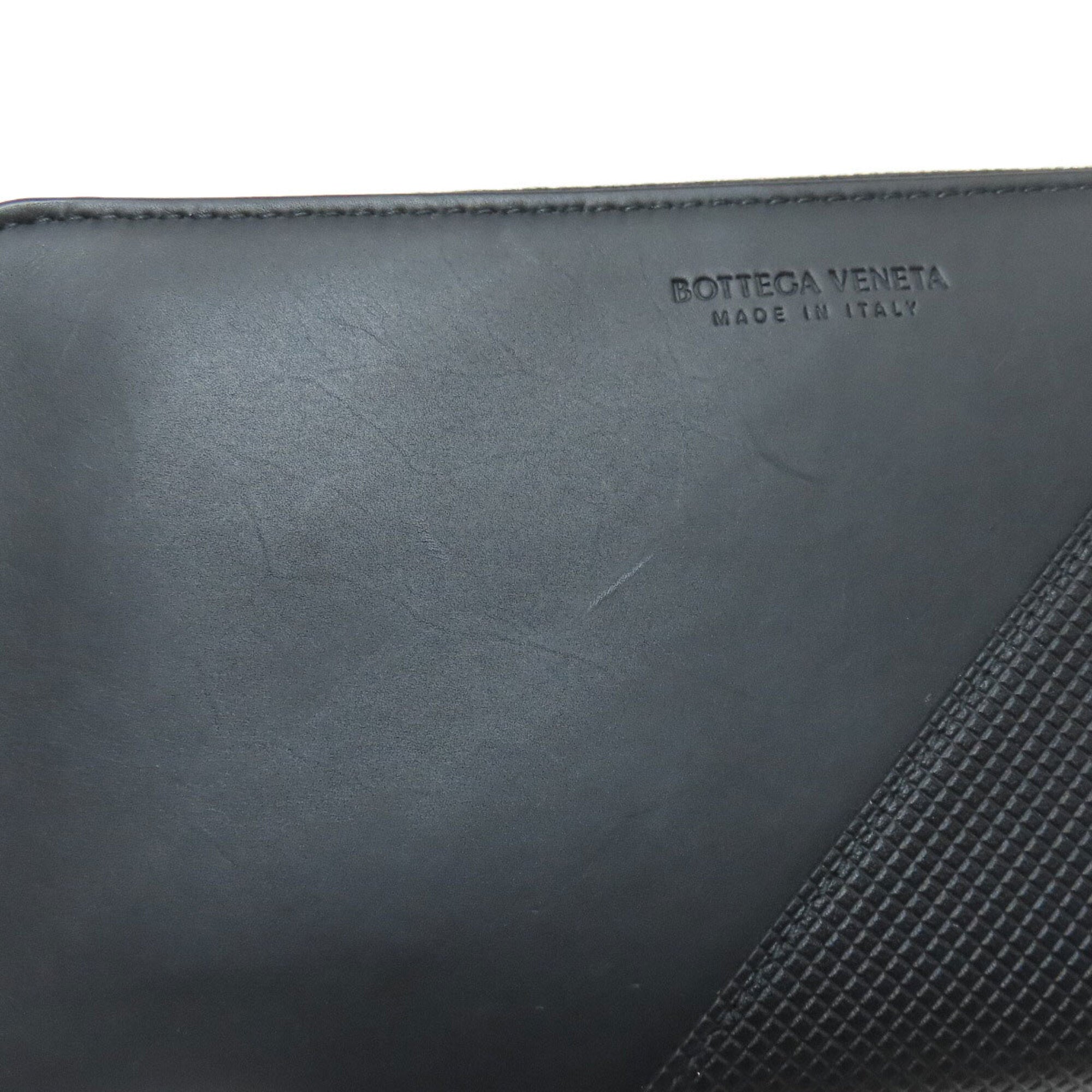 Bottega Veneta Black Leather Long Wallet (Bi-Fold) (Pre-Owned)