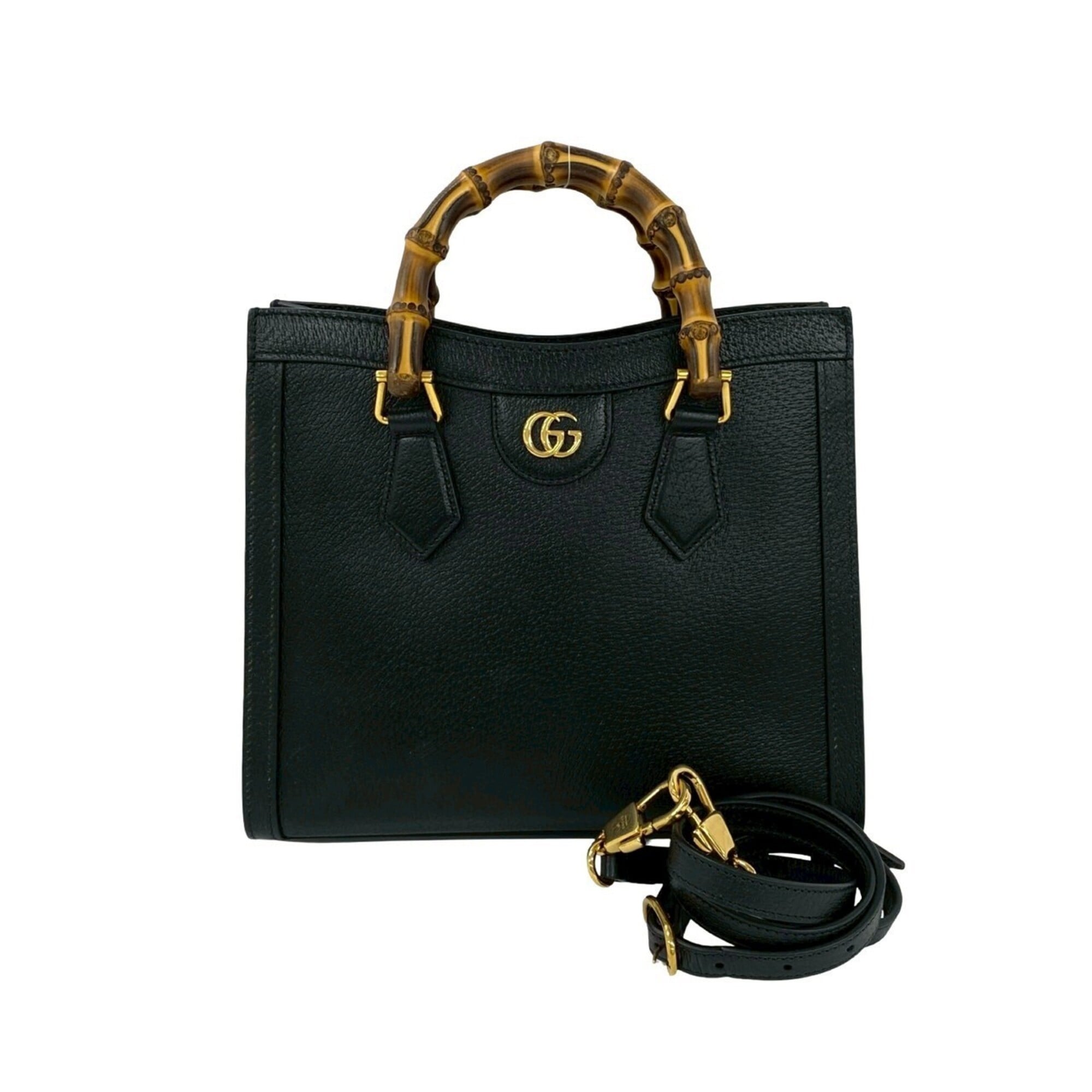 Gucci Black Leather Handbag Shoulder Bag (Pre-Owned)