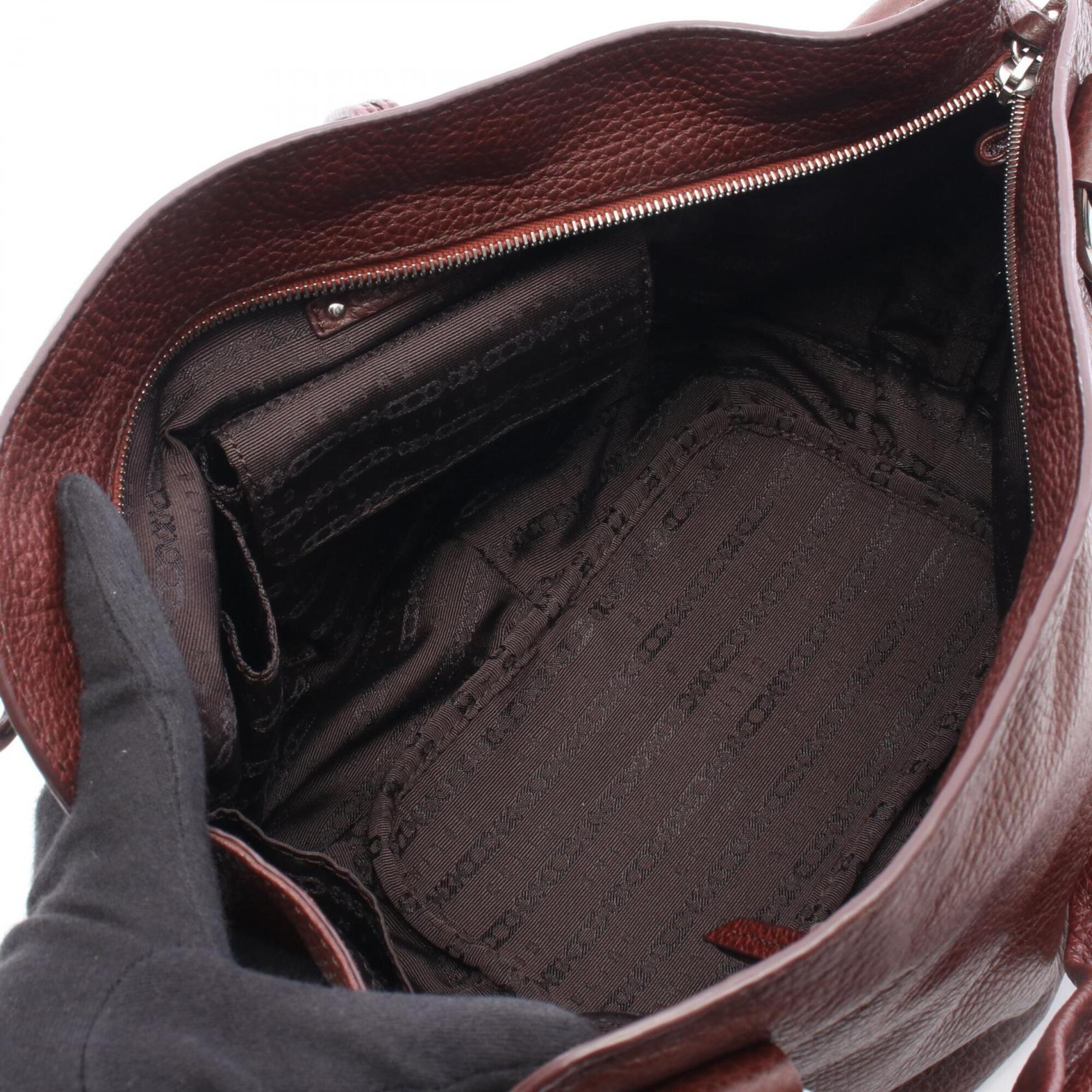 Celine Bordeaux Leather Handbag (Pre-Owned)