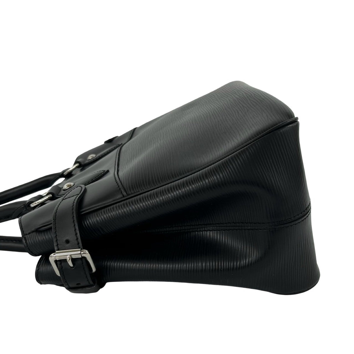 Louis Vuitton Black Leather Boston Bag Handbag Tote Bag (Pre-Owned)