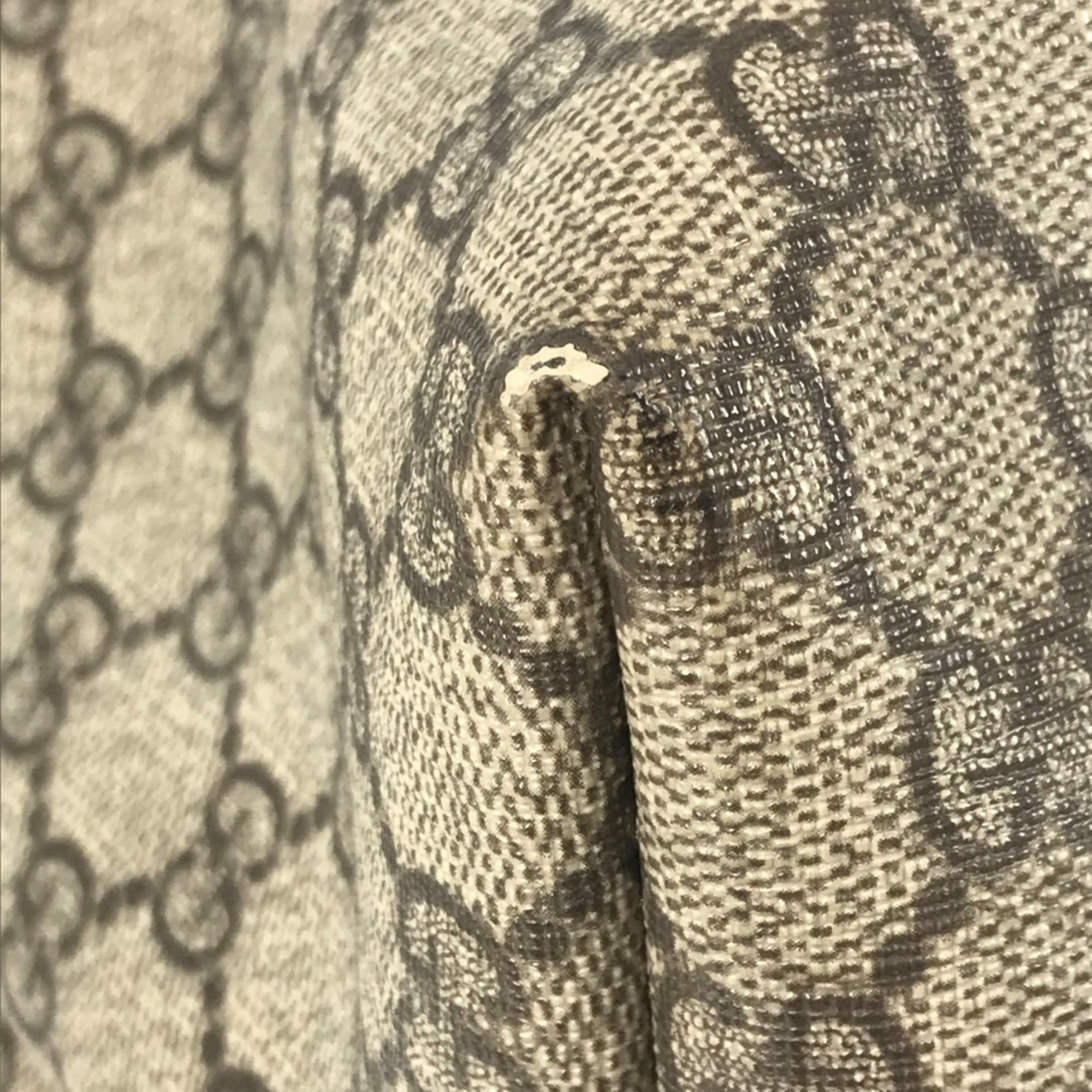 Gucci Beige White Gg Supreme Canvas Leather Shoulder Bag Tote Bag (Pre-Owned)