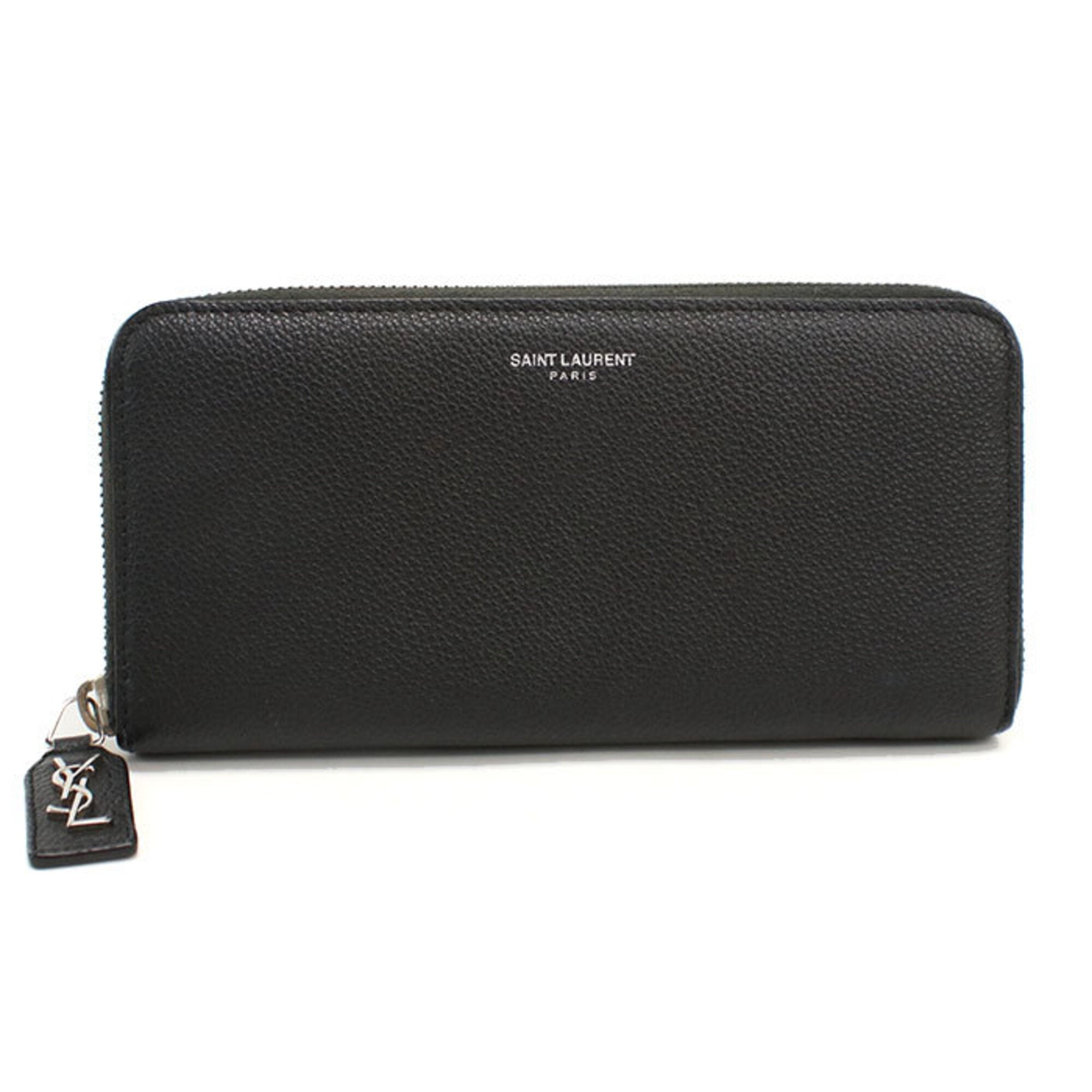 Saint Laurent Black Leather Long Wallet (Bi-Fold) (Pre-Owned)