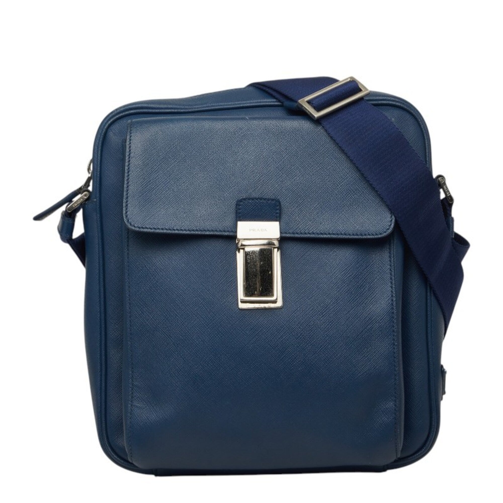 Prada Navy Leather Shoulder Bag (Pre-Owned)