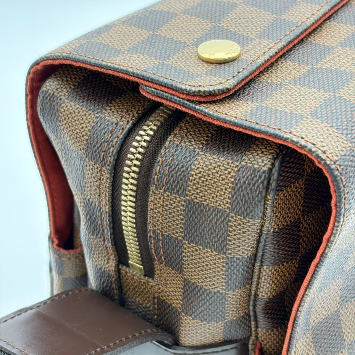 Louis Vuitton Ebene Damier Canvas Leather Shoulder Bag (Pre-Owned)