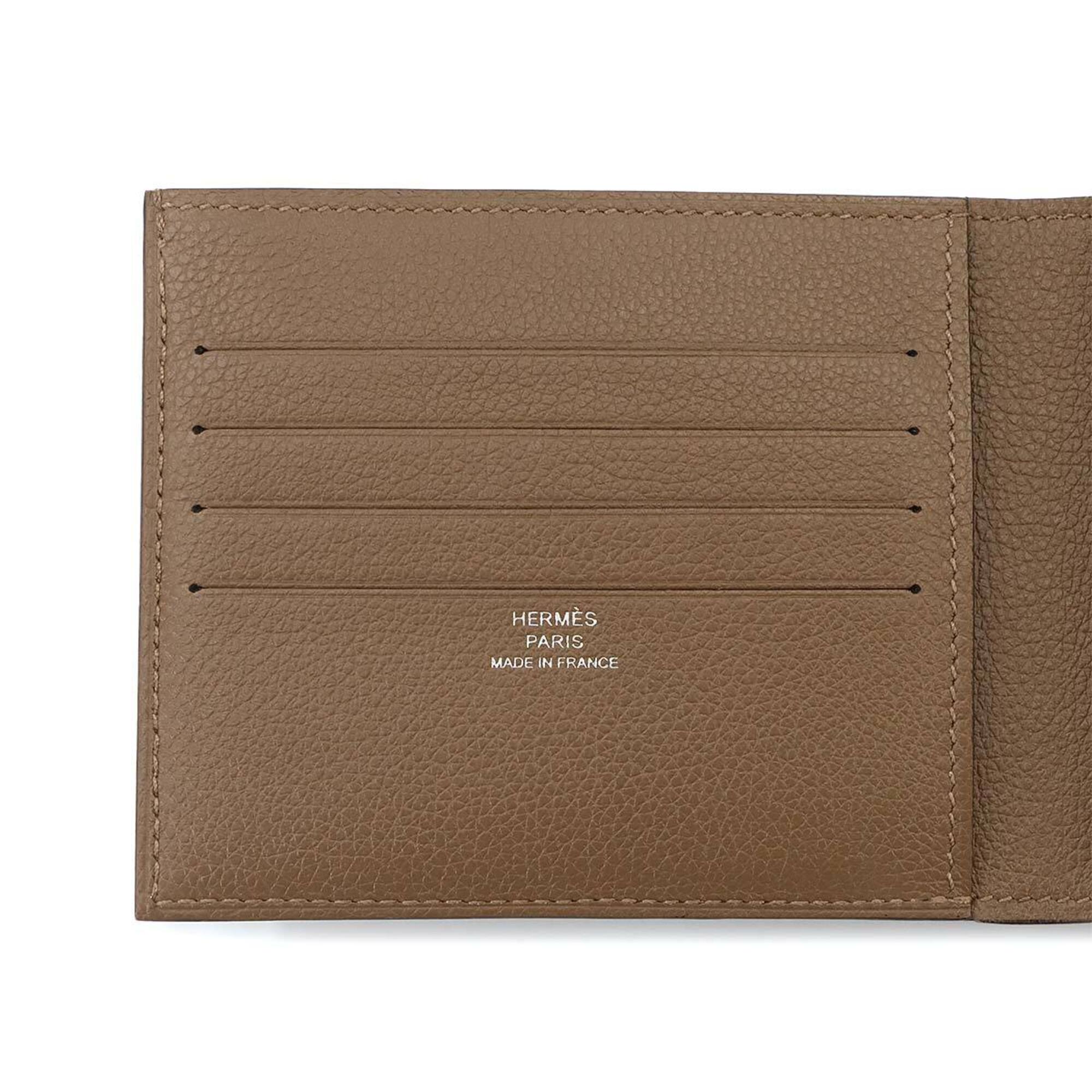 Hermes Beige Leather Wallet (Bi-Fold) (Pre-Owned)
