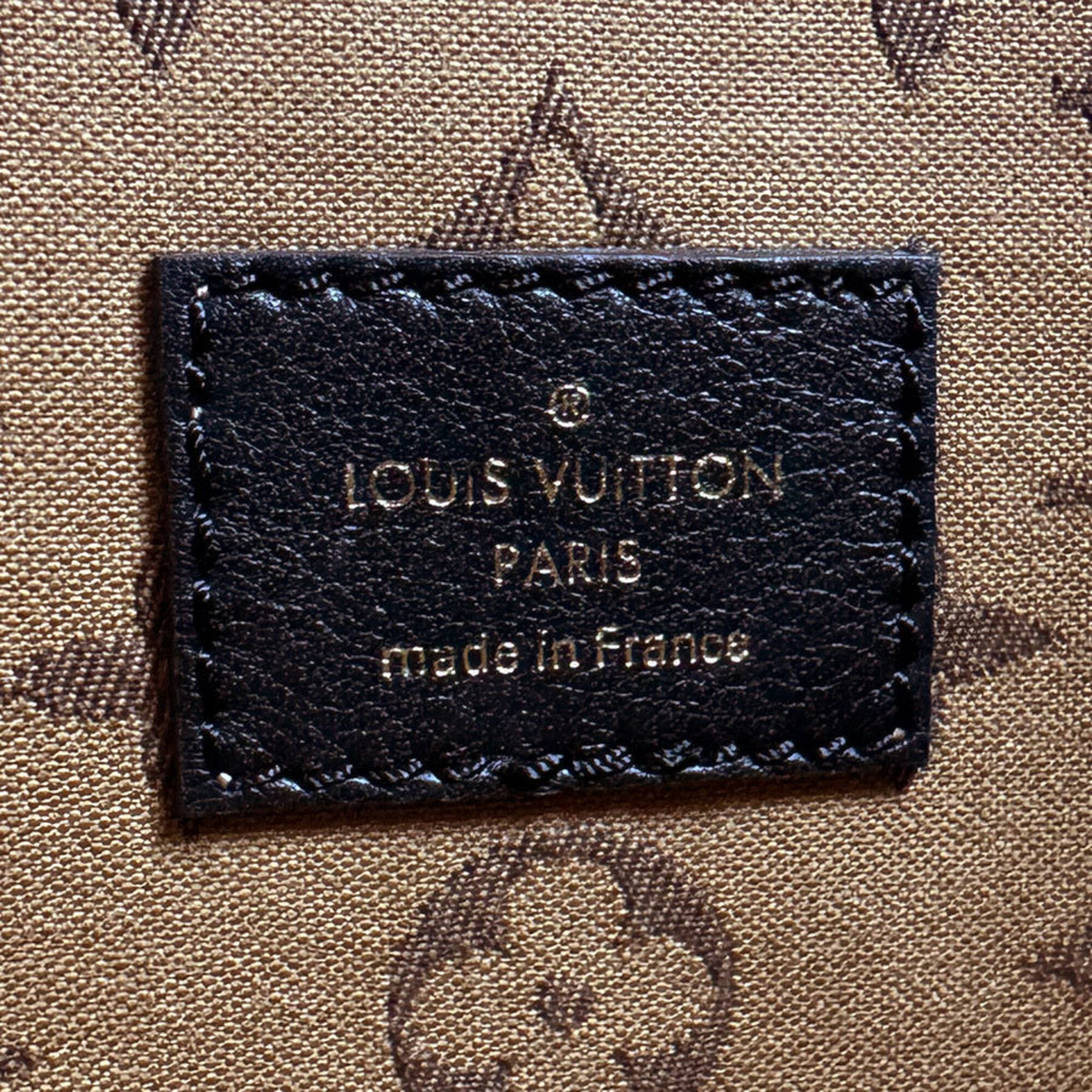 Louis Vuitton Black Leather Handbag Shoulder Bag (Pre-Owned)