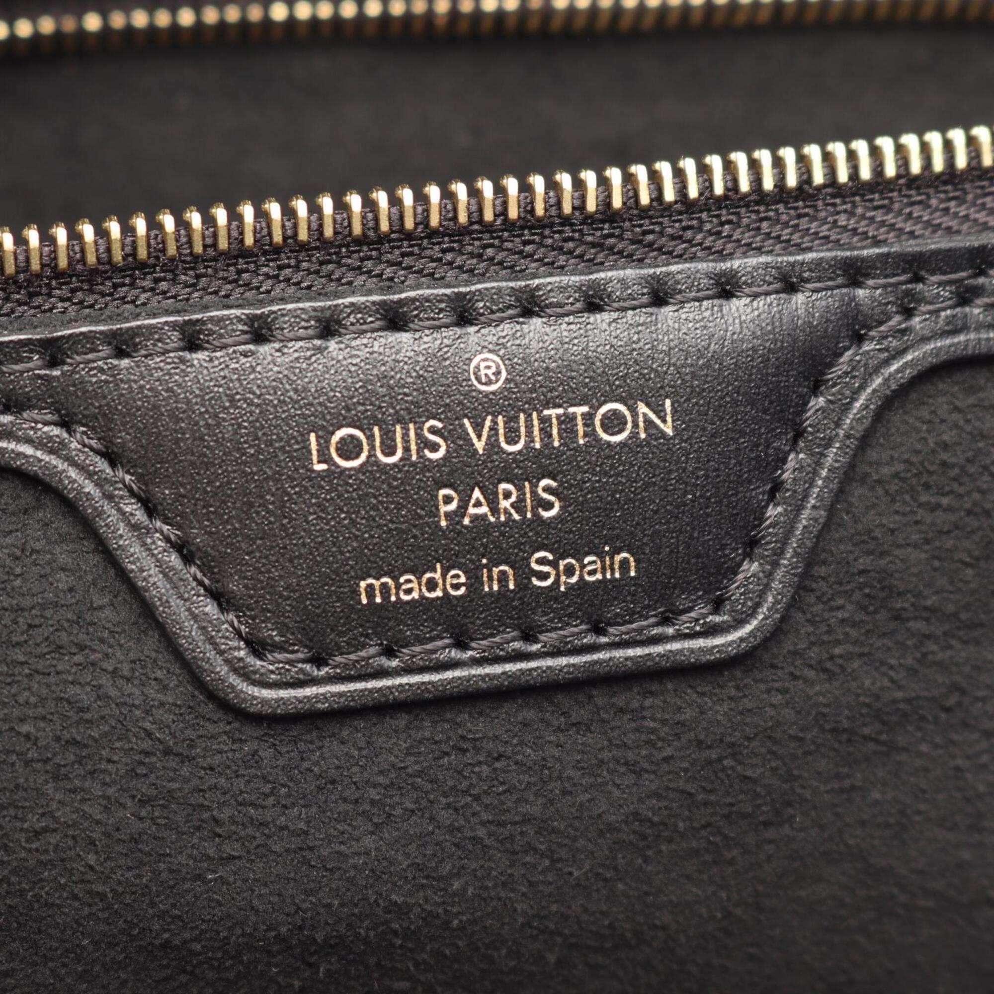 Louis Vuitton Black Gray Ivory Noir Canvas Leather Handbag Pouch Tote Bag (Pre-Owned)