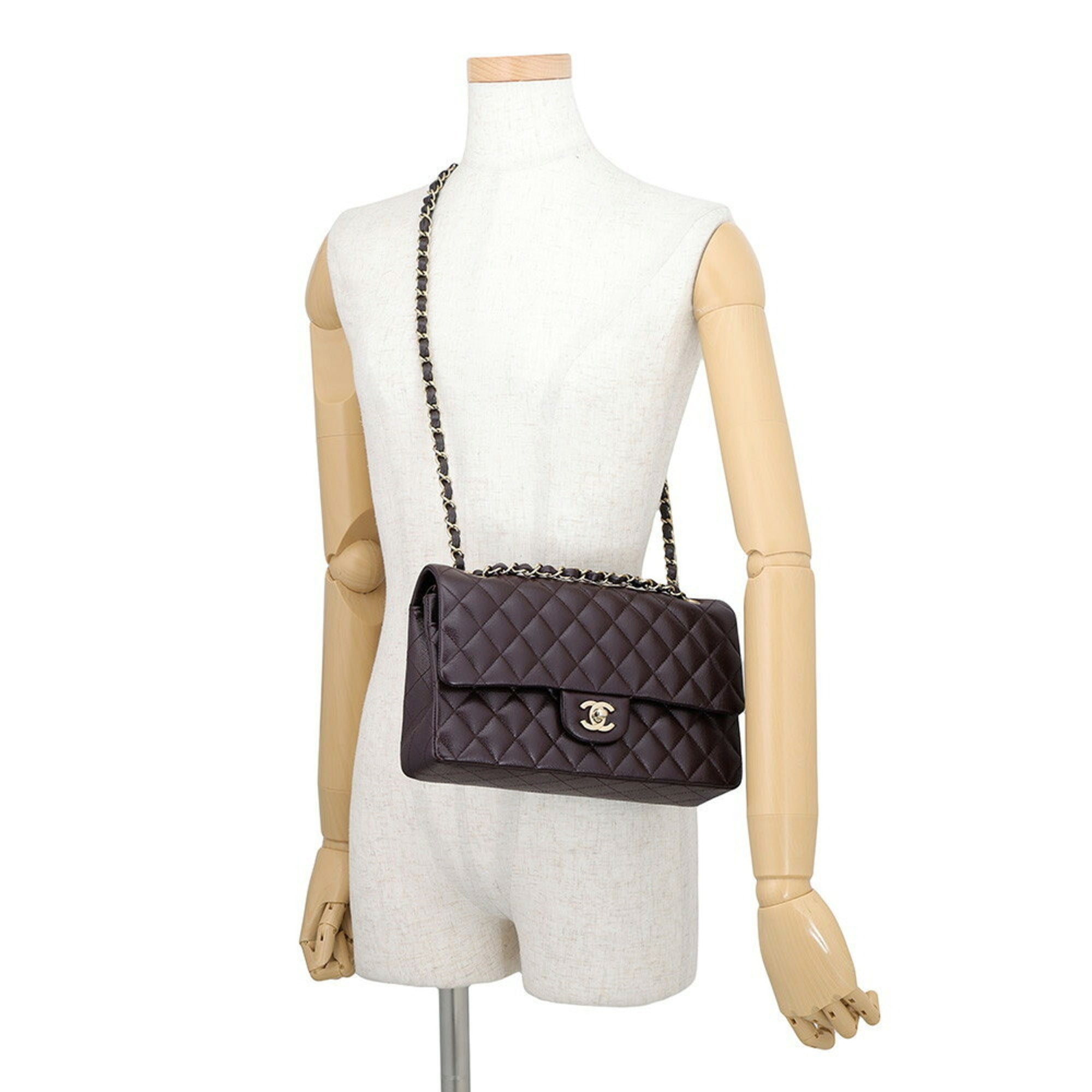 Chanel Matelasse Brown Grained Calfskin Handbag Shoulder Bag (Pre-Owned)