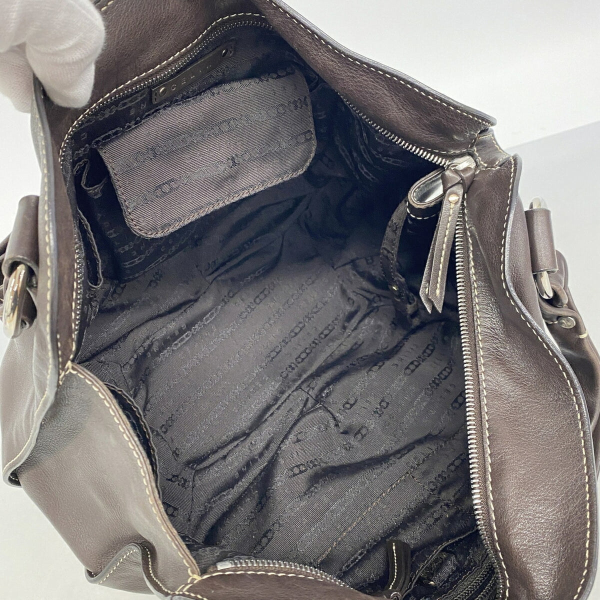 Celine Dark Brown Leather Tote Bag (Pre-Owned)