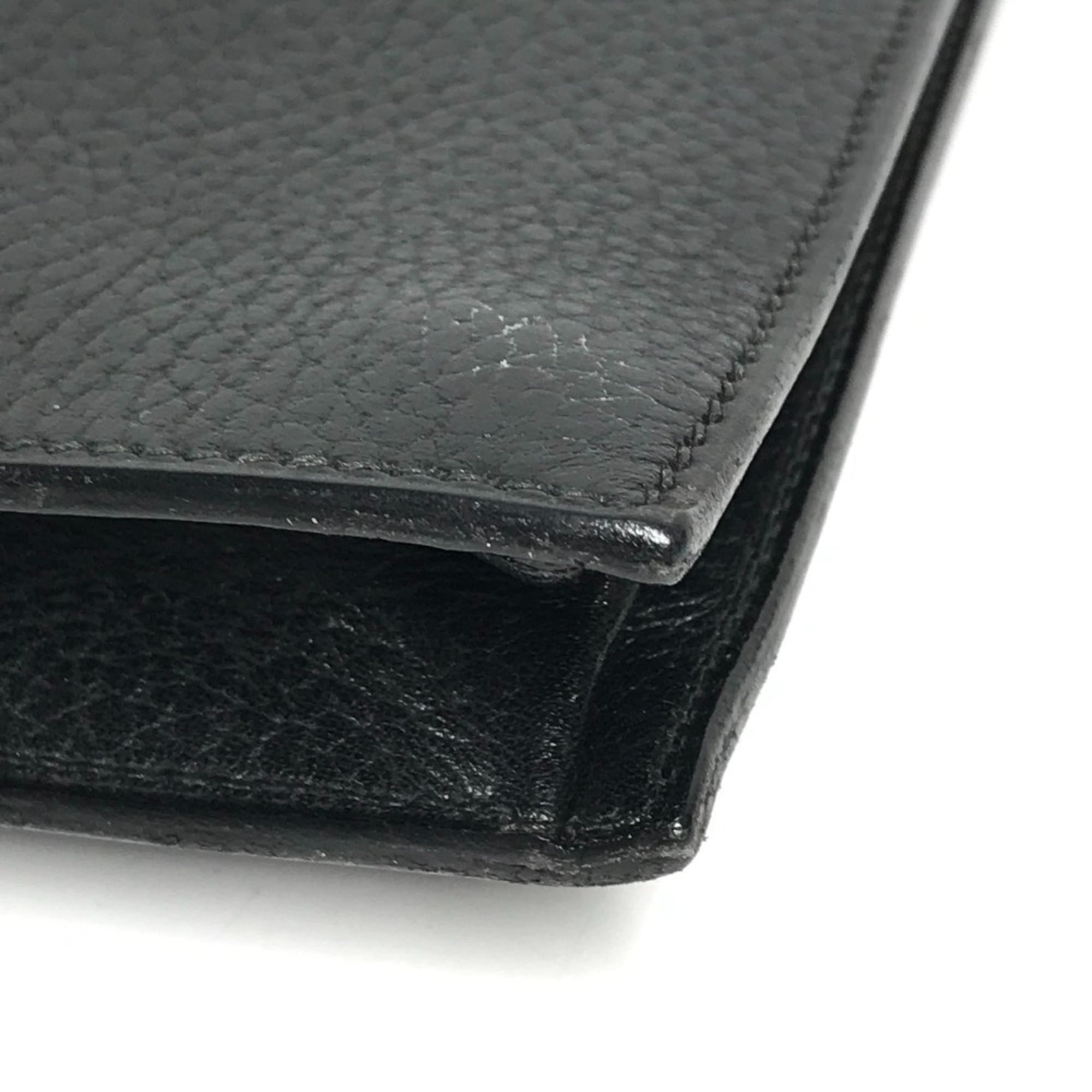 Hermes Black Leather Briefcase Handbag (Pre-Owned)