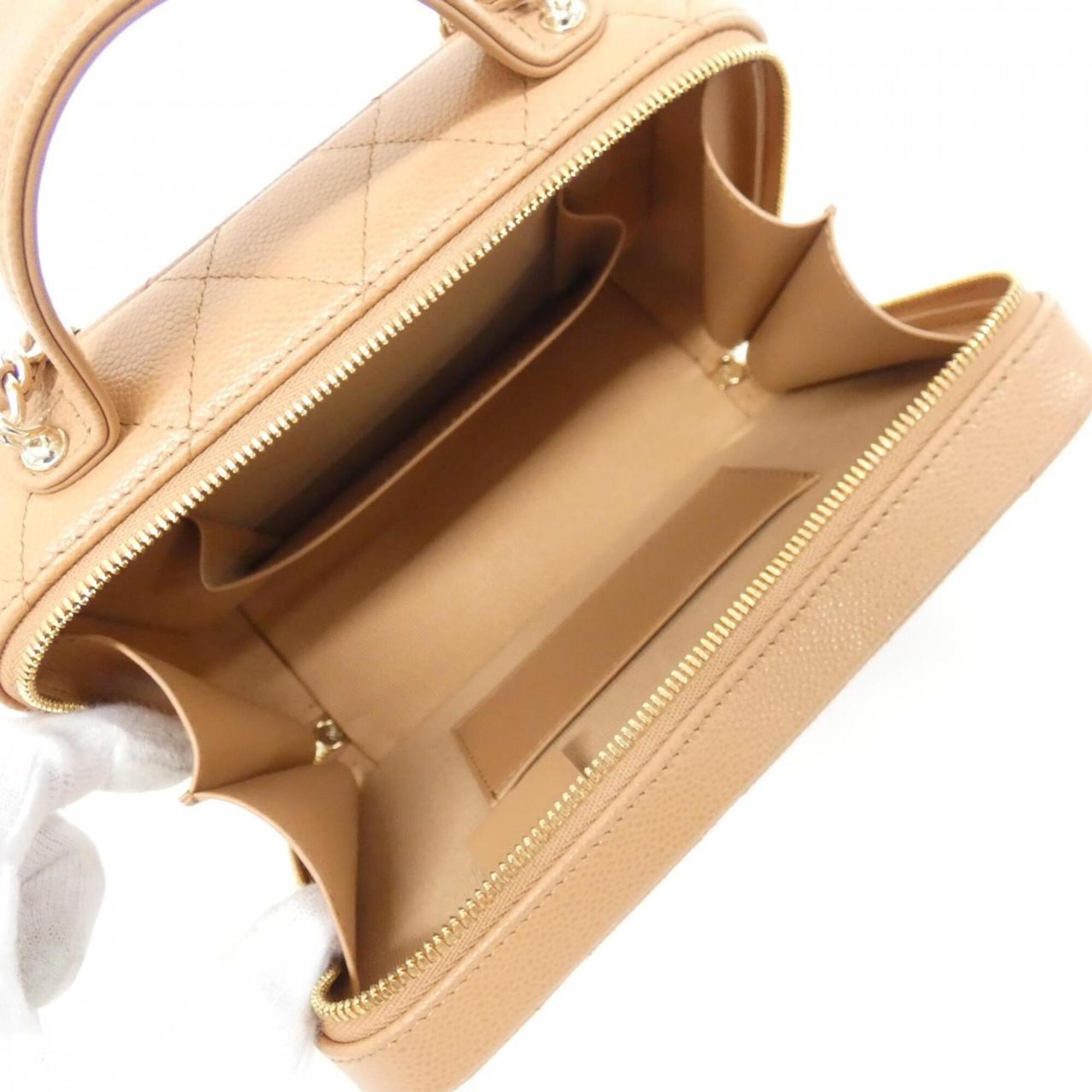 Chanel Dark Beige Grained Calfskin Handbag (Pre-Owned)