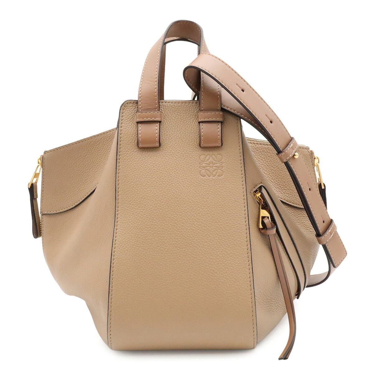 Loewe Grayish Leather Handbag Shoulder Bag (Pre-Owned)
