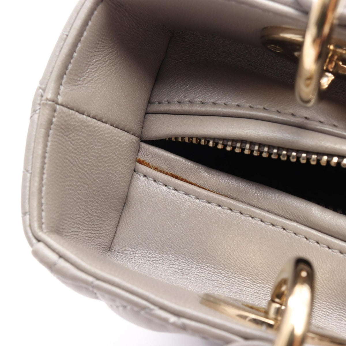 Christian Dior Gray Leather Handbag (Pre-Owned)