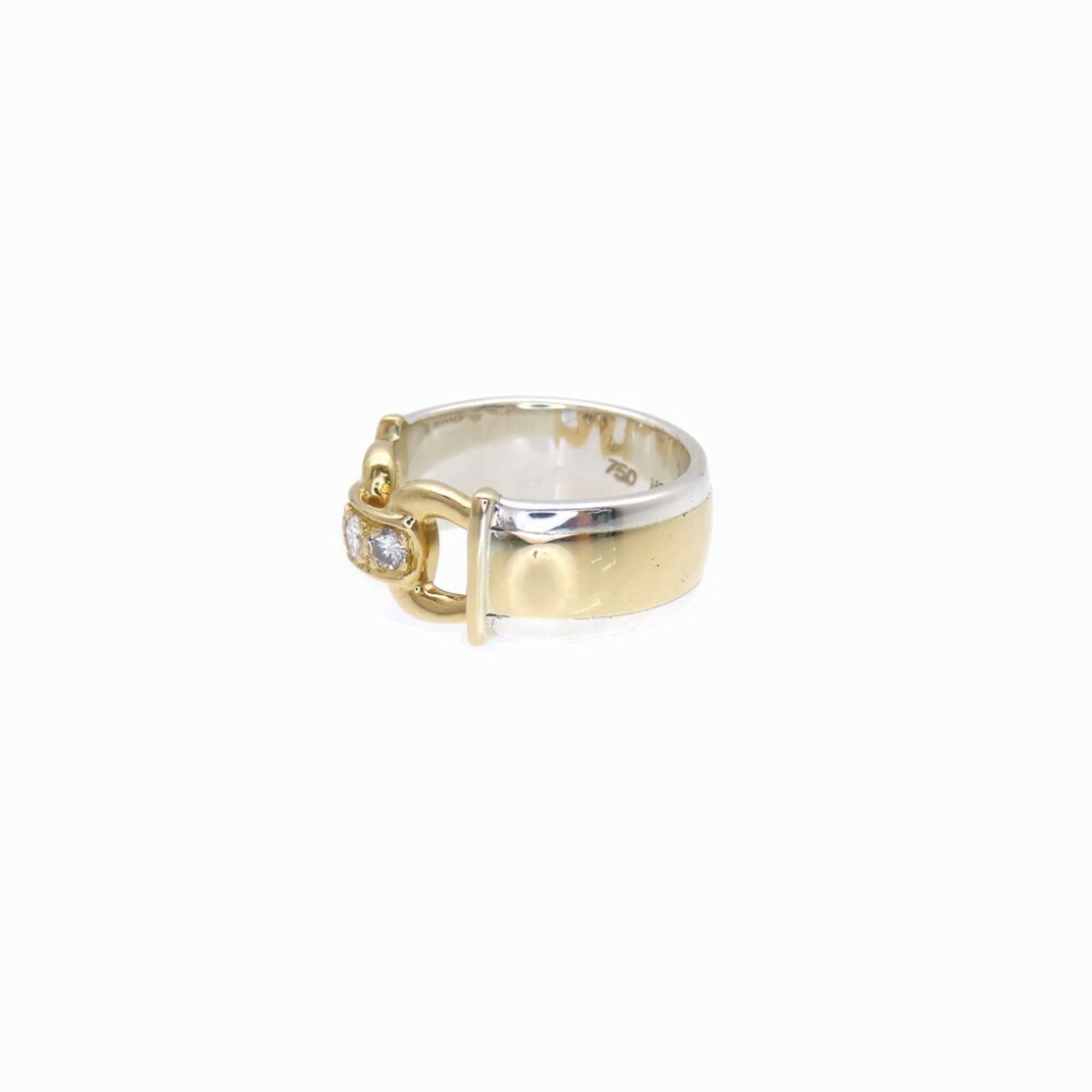 Hermes Gold Silver Yellow Gold (18K) Silver 925 Band Ring (Pre-Owned)