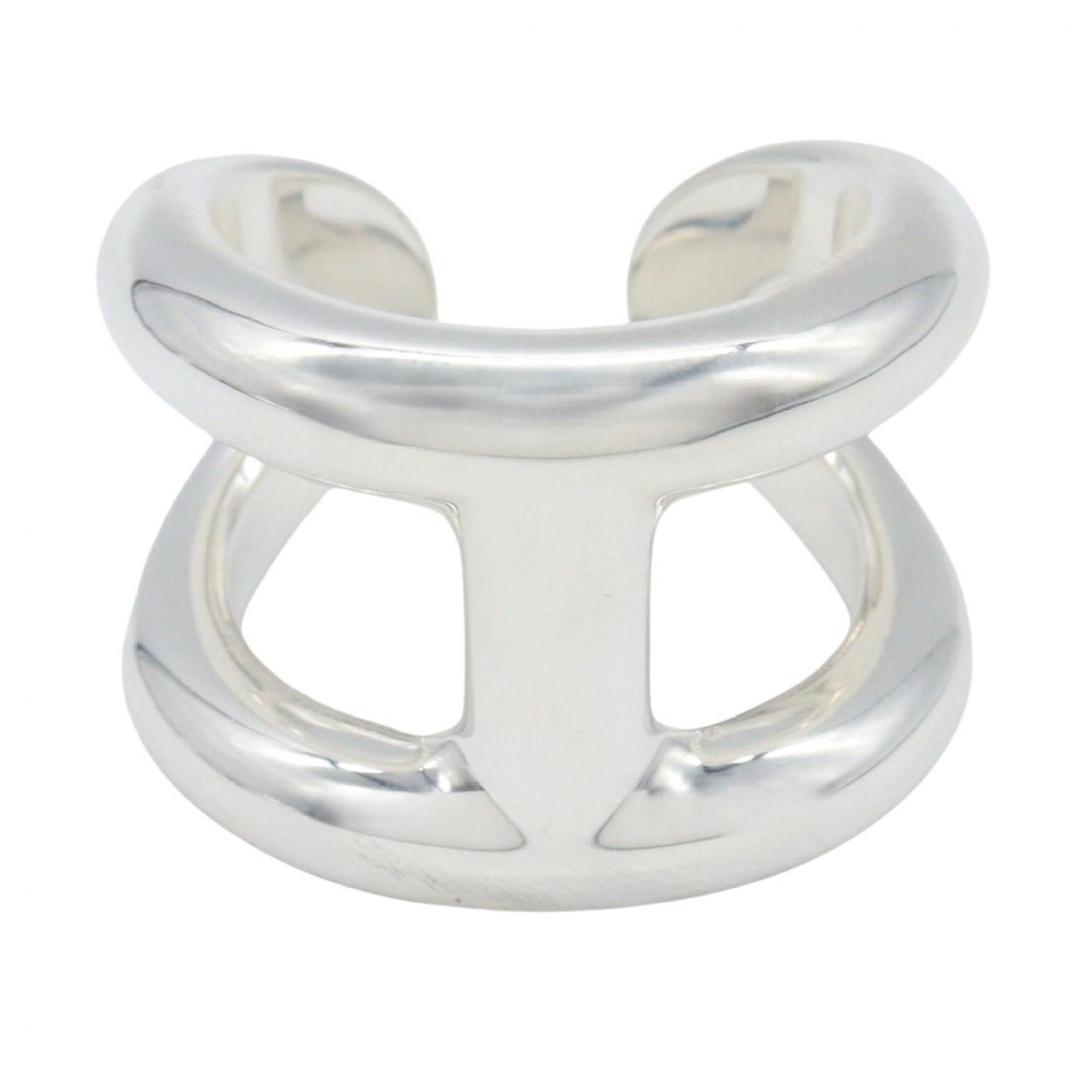 Hermes Silver Silver 925 Band Ring (Pre-Owned)