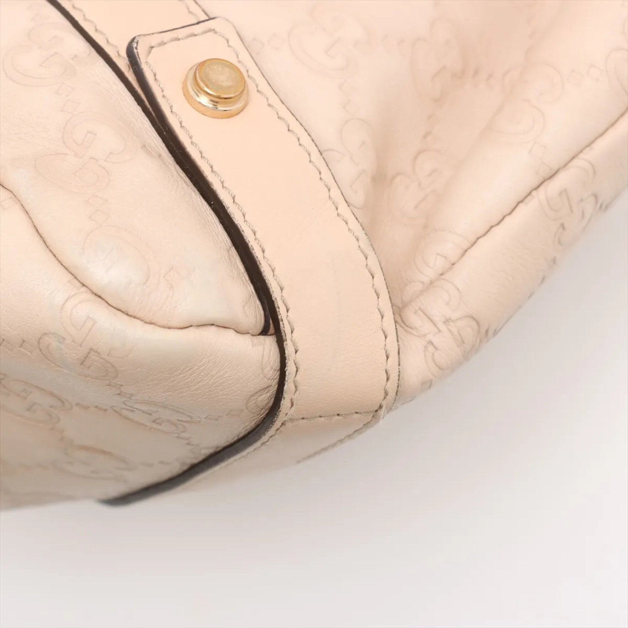 Gucci Pink Beige Leather Handbag Shoulder Bag Tote Bag (Pre-Owned)