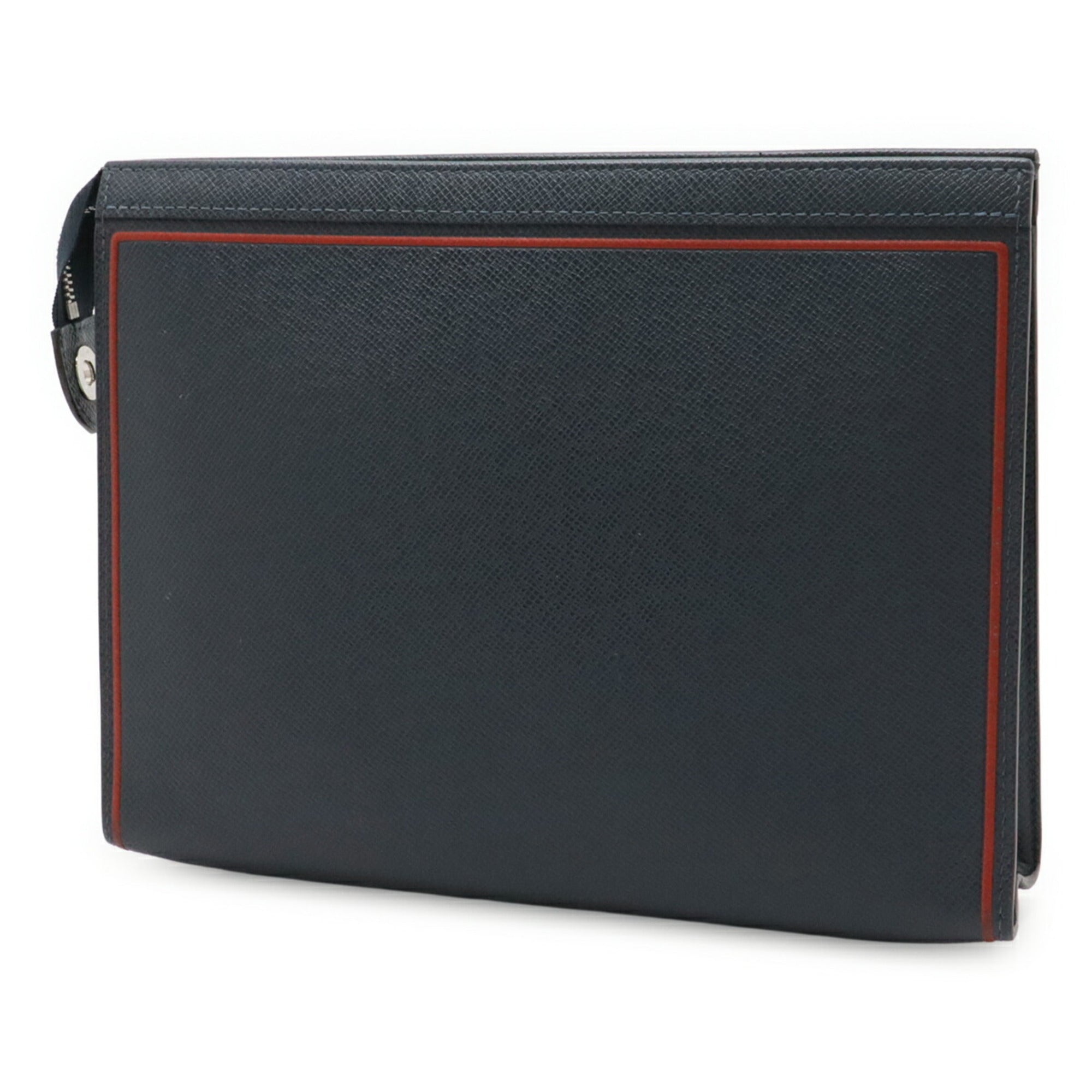 Louis Vuitton Navy Blue Leather Clutch Bag Pochette (Pre-Owned)